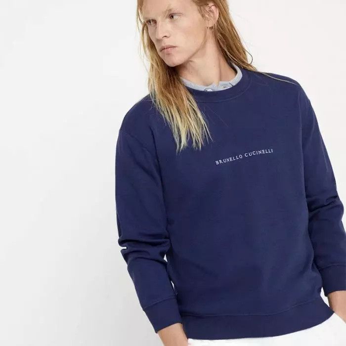 Brunello Cucinelli o1la1rc1a0425 Sweatshirt in Blue Size US L / EU 52-54 / 3 - 1 Thumbnail