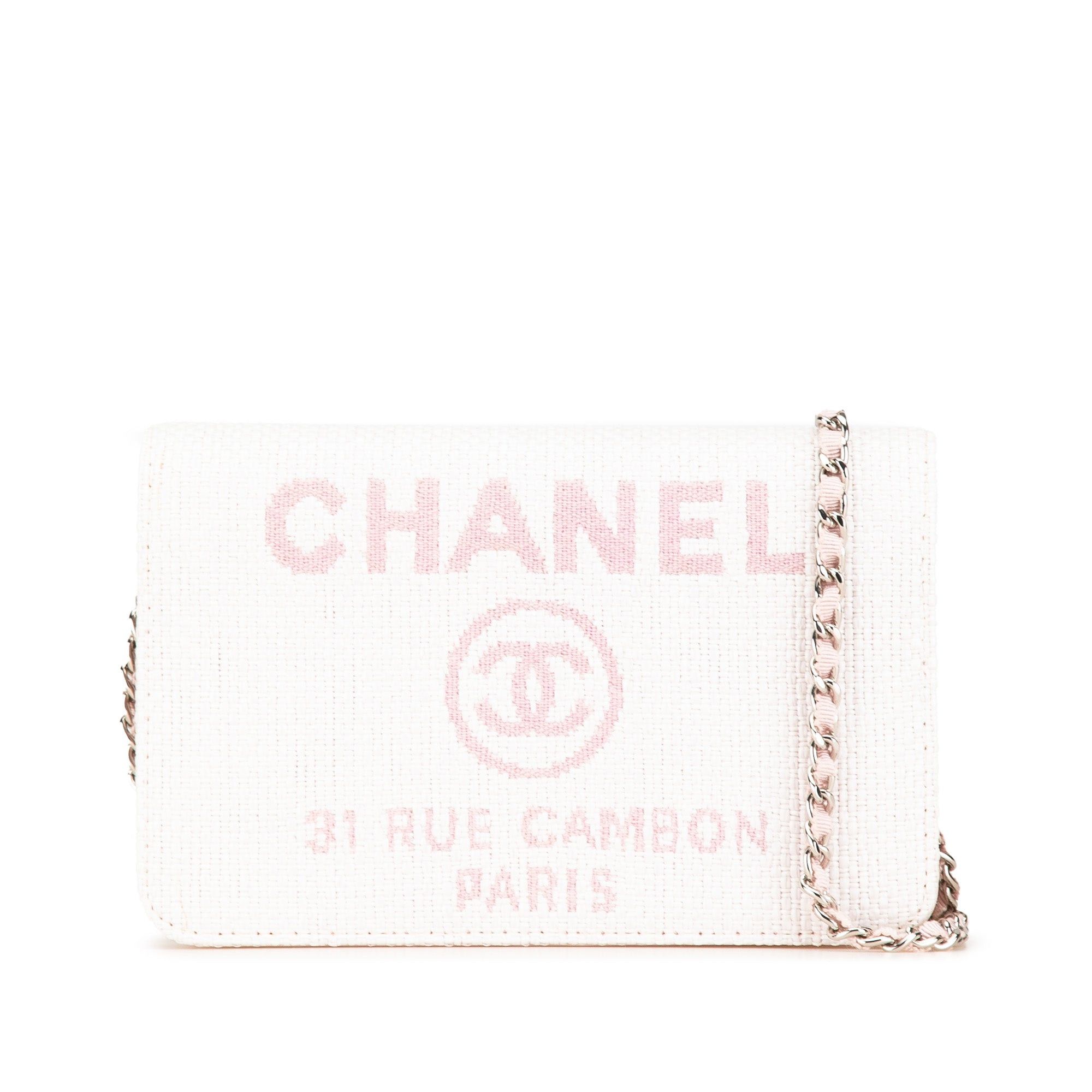 Chanel Chanel Canvas Deauville Wallet On Chain Pink Size ONE SIZE - 1 Thumbnail