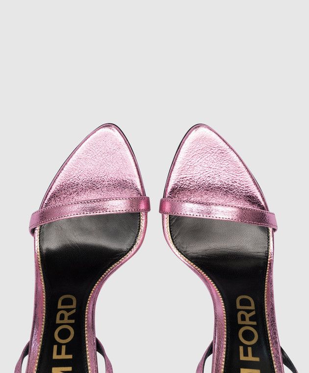 Tom Ford o1loc1c0924 W2748J Padlock Naked Sandals in Metalic Pink Size US 8 / IT 38 - 4 Thumbnail