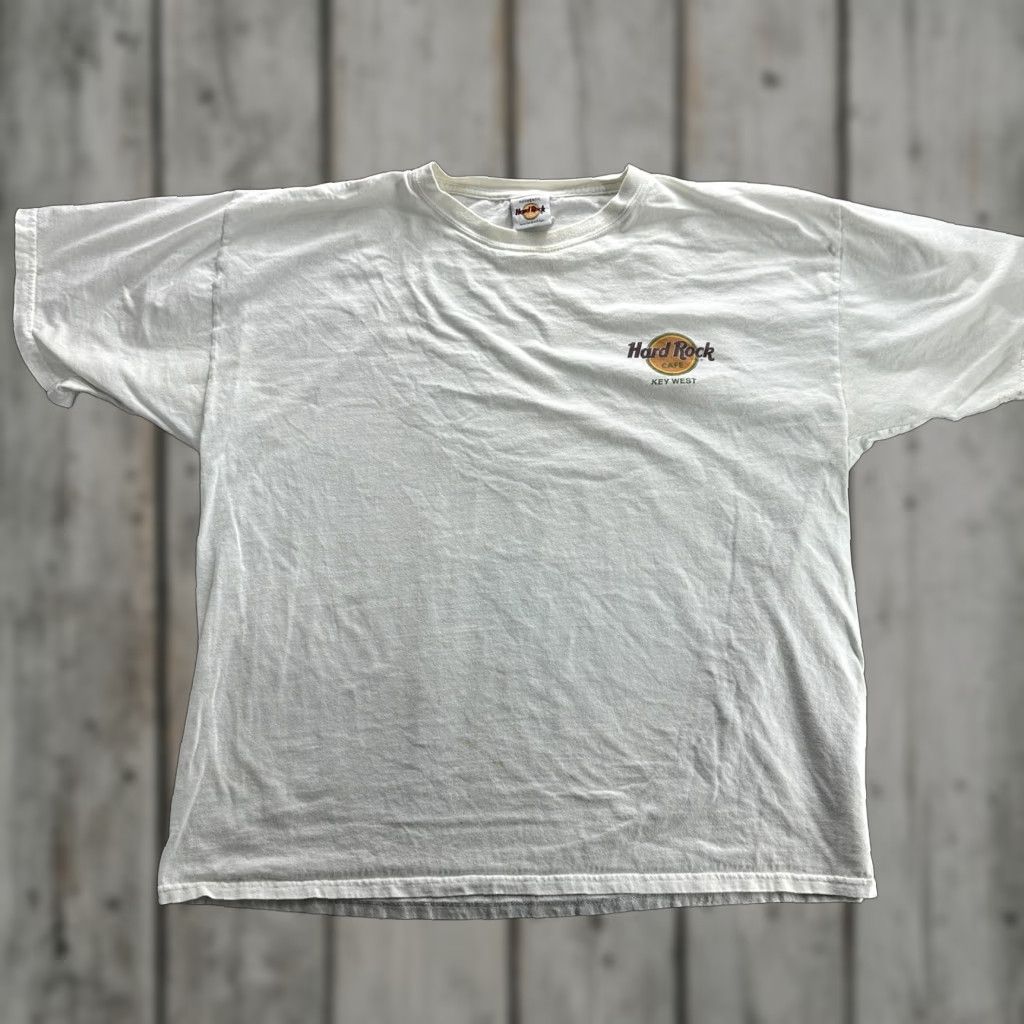 Hard Rock Cafe VINTAGE Hard Rock Cafe T-Shirt Mens Large White Key West Florida Graphic 90s Rock Music Size US L / EU 52-54 / 3 - 1 Thumbnail