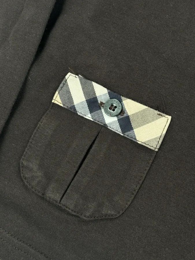 Burberry Burberry Brown Cotton Check Shoulder Panel Longsleeve T-Shirt Size S / US 4 / IT 40 - 9 Thumbnail