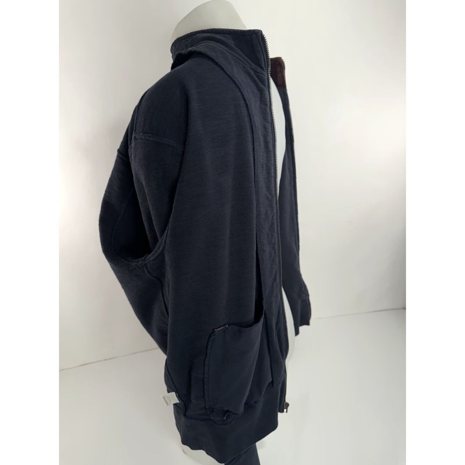 Billy Reid BILLY REID Full Zip Mens XL Bomber Jacket Sueded Trim Cotton Blue / Brown Size US XL / EU 56 / 4 - 6 Thumbnail