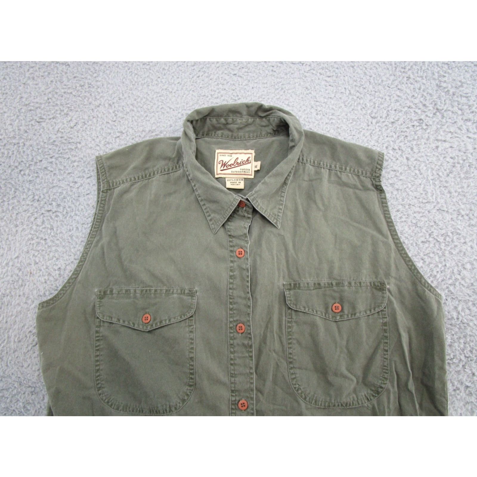Vintage Woolrich Vest Women’s Button Up Olive Green XL Sleeveless Knit Pockets All Seasons Full Zip Casual Business Men Women Vest Size XL / US 12-14 / IT 48-50 - 3 Thumbnail