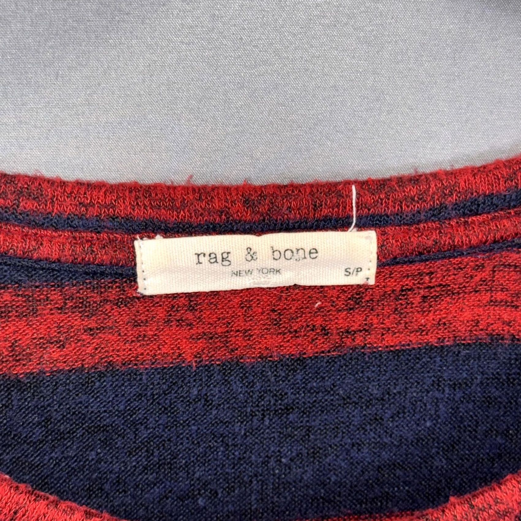 Rag & Bone rag & bone Shirt Womens Small Navy Red Striped Long Sleeve Lightweight Knit Size S / US 4 / IT 40 - 4 Thumbnail