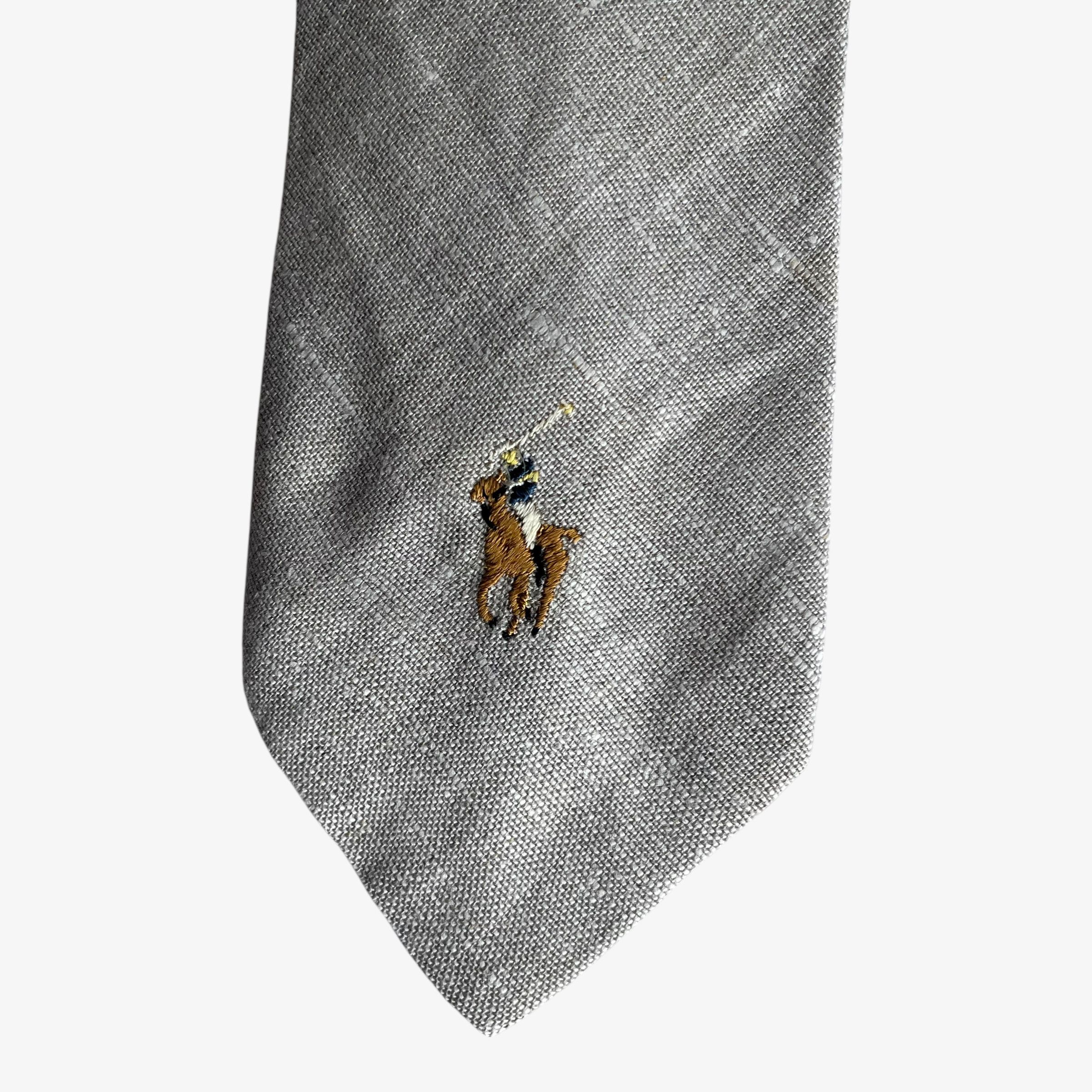 Ralph Lauren Vintage 70s Polo Ralph Lauren Grey Linen Tie Size ONE SIZE - 3 Thumbnail
