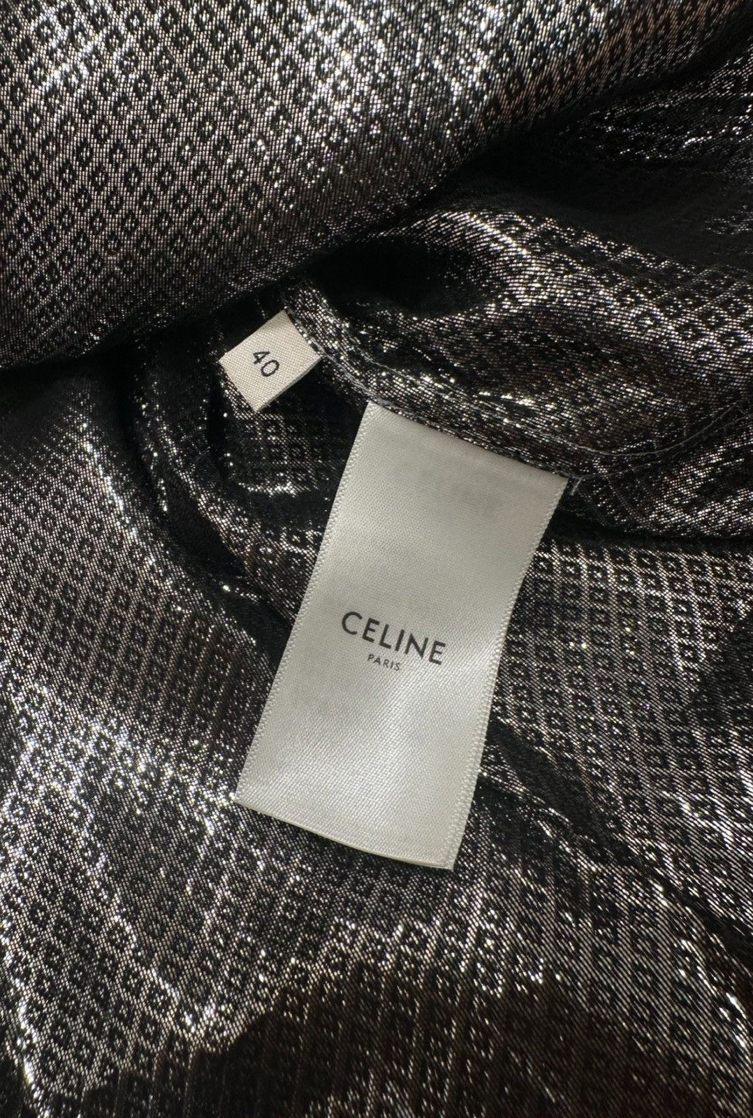 Celine Celine Mulberry Silk Snake Pattern Silver Thread Shirt Size US L / EU 52-54 / 3 - 5 Thumbnail