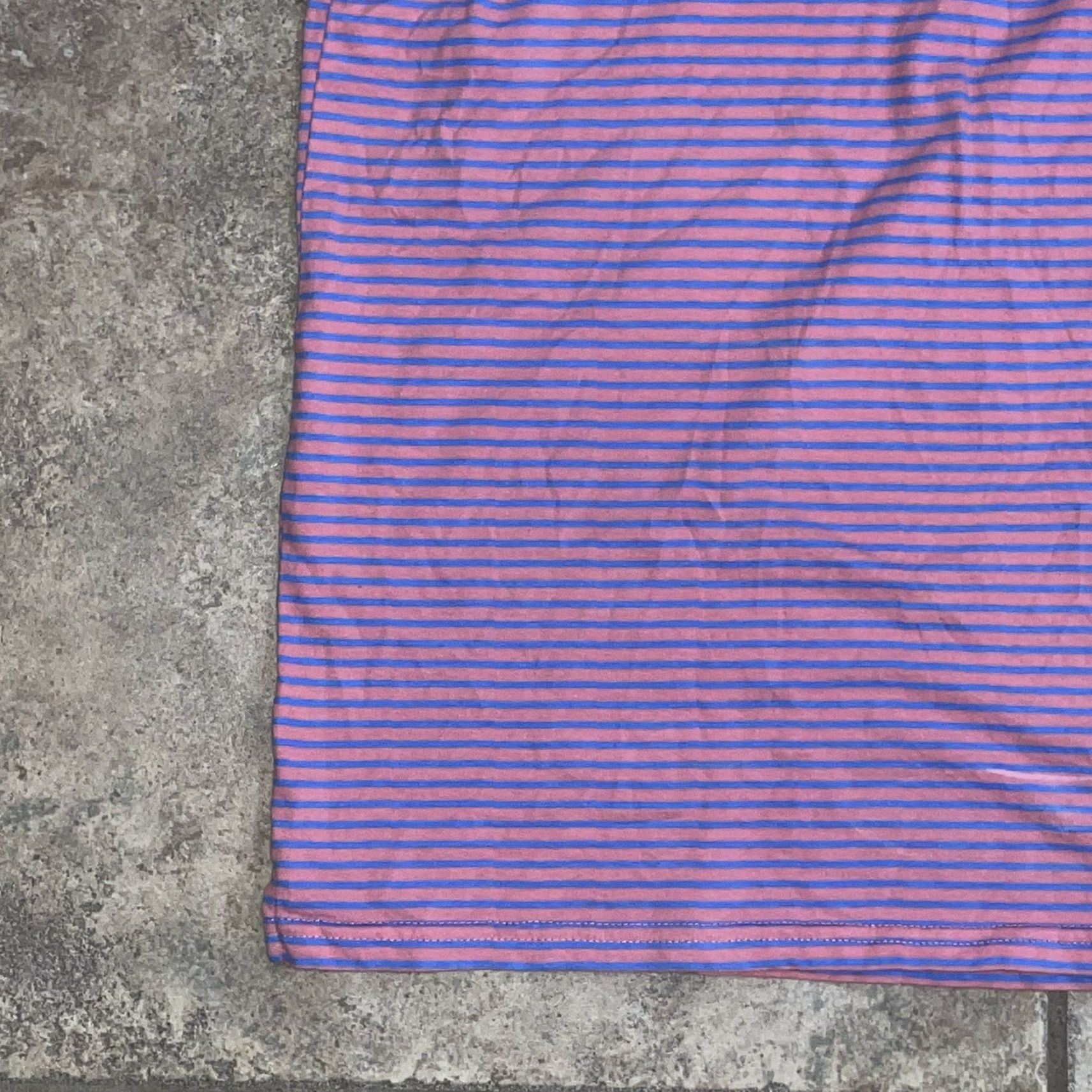 johnnie-O Johnnie-O Hamgin’ out Half Button-Up Short Sleeve Blue Pink Striped Men’s L Size US 33 - 4 Thumbnail