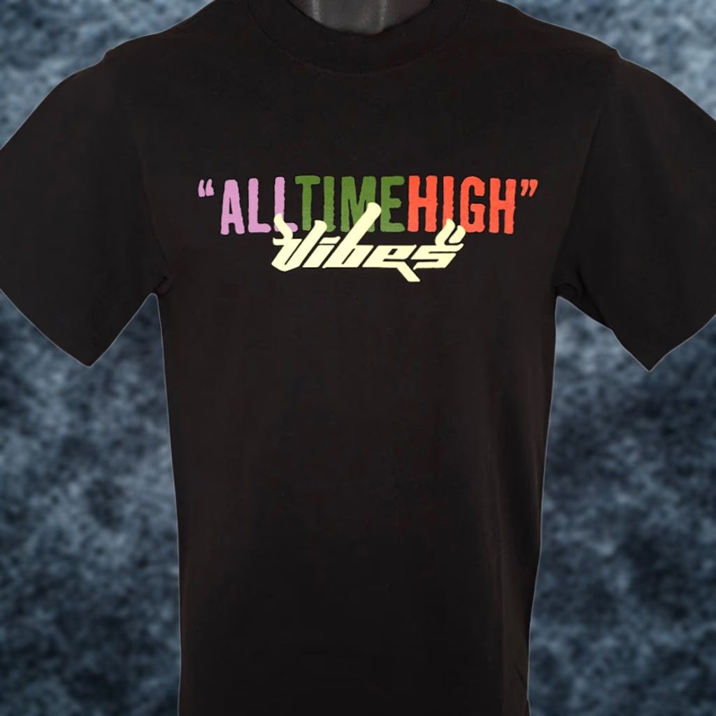 VIBE Vibes All Time High T Shirt Mens Small Black Cannabis Rolling Papers Tee Size US S / EU 44-46 / 1 - 1 Thumbnail
