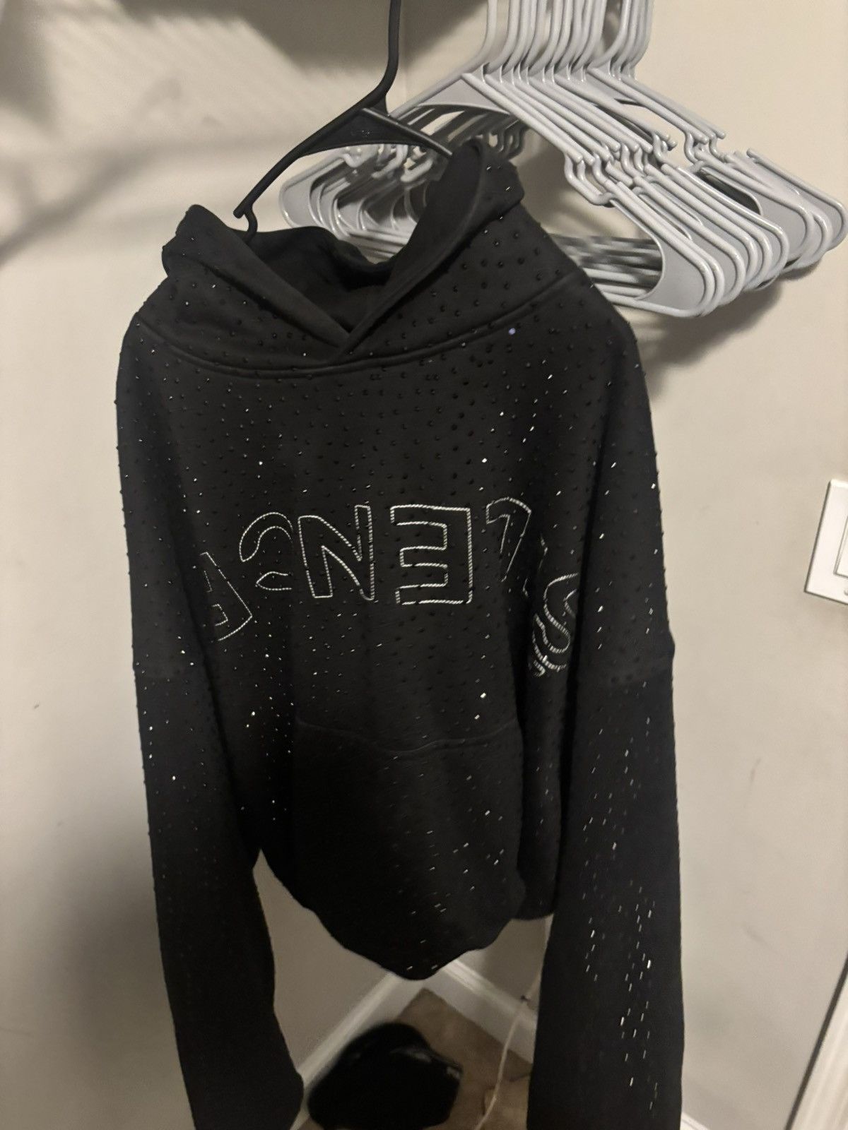 Other SILENCE BY ONYX ONYX VVS RHINESTONE HOODIE IN BLACK Size US M / EU 48-50 / 2 - 7 Thumbnail