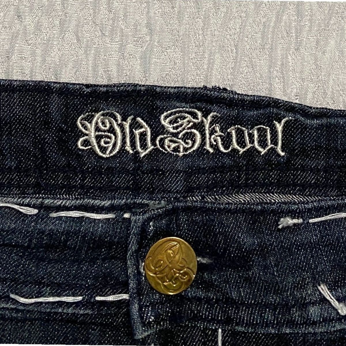 Denime Old Skool Jeans Bootcut Women Size 22W Plus 5-Pocket Dark Wash Denim Embellished Fleur Pockets Size 40" / US 18 - 4 Thumbnail