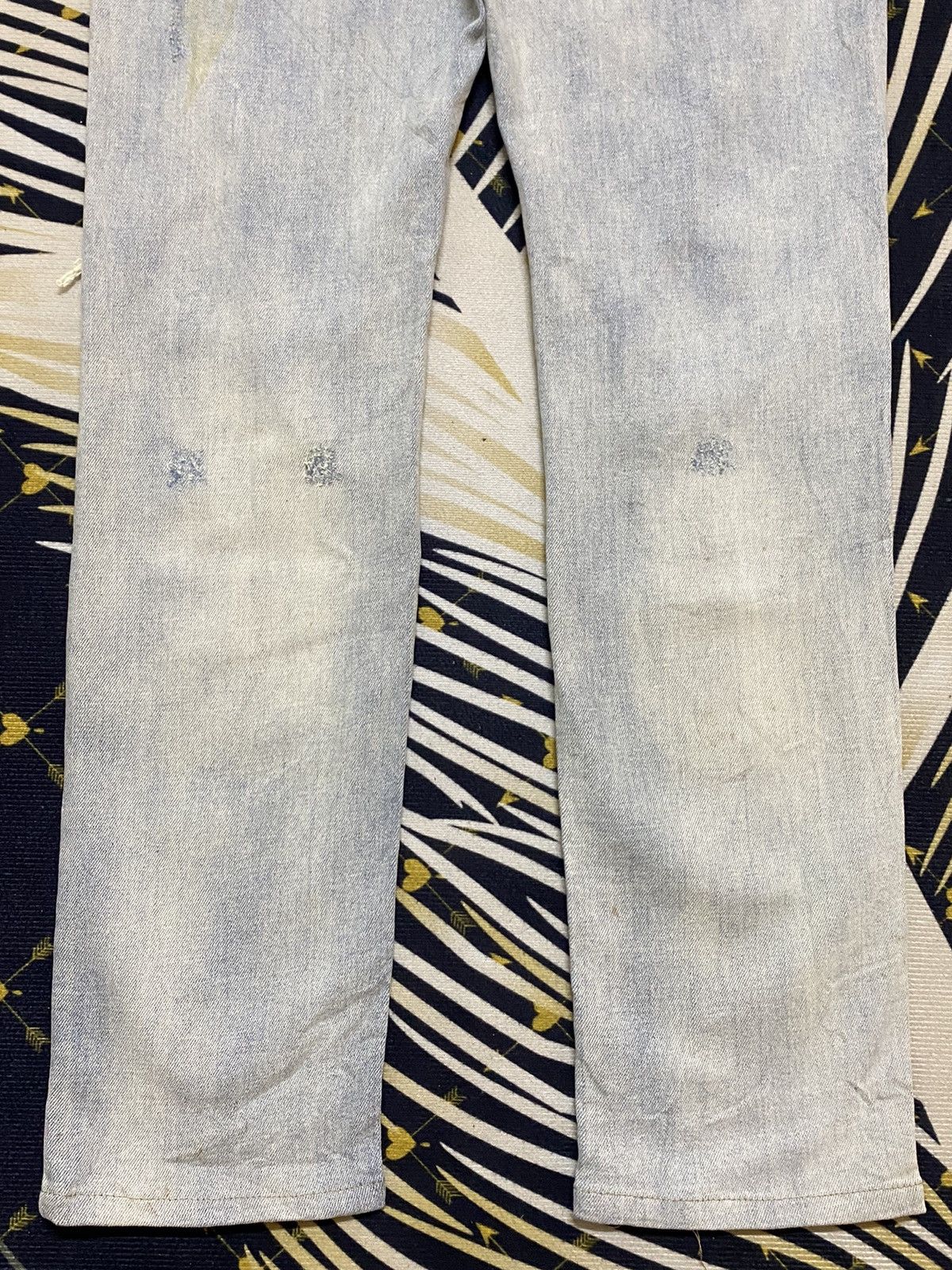 MNML Vintage Japanese Brand Faded Wash Distressed Slim Fit Jeans Size US 33 - 6 Thumbnail