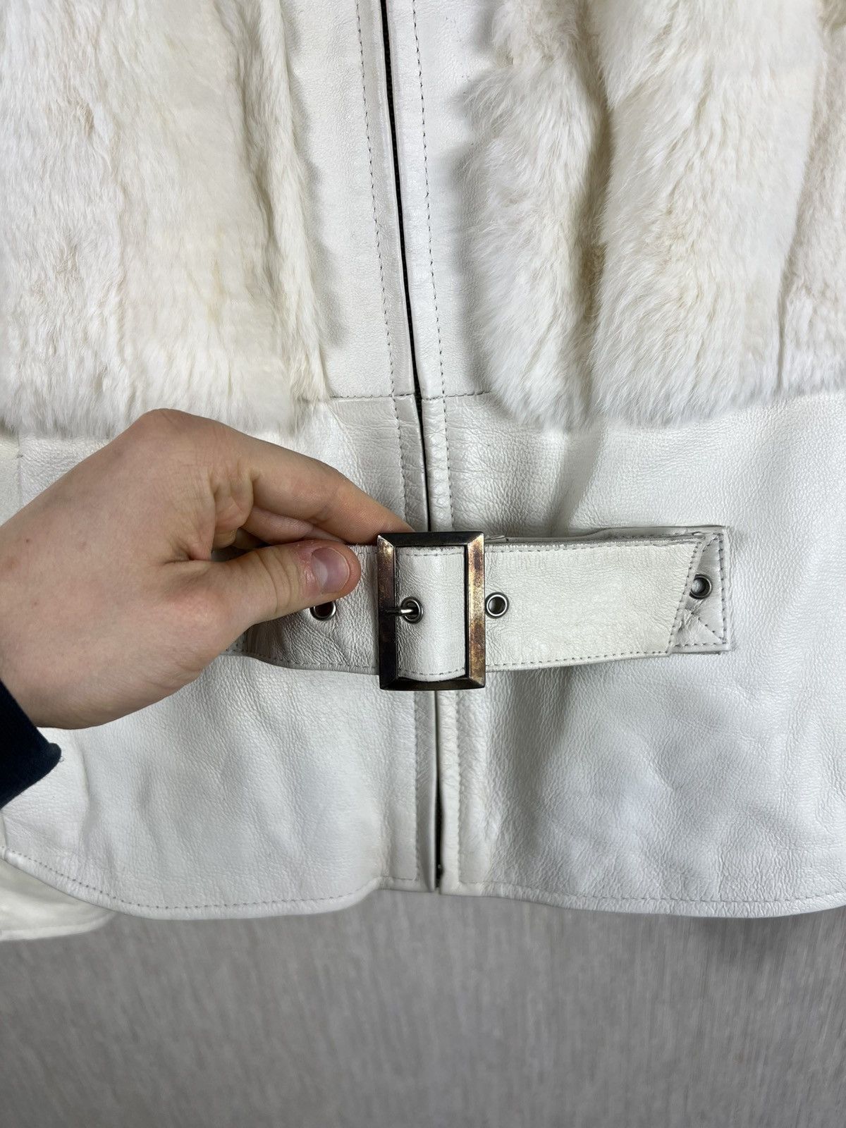 Vintage Vintage Conbipel y2k fur leather belt cropped jacket retro Size S / US 4 / IT 40 - 8 Thumbnail