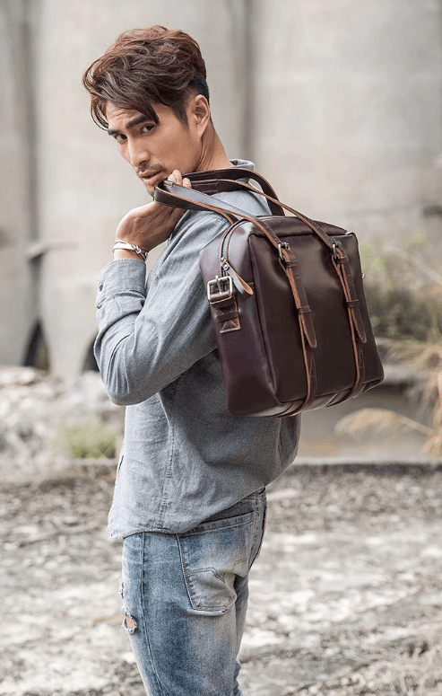 Handmade × Leather Heritage Leather Handmade Mens Messenger Shoulder Bag Laptop Size ONE SIZE - 3 Thumbnail