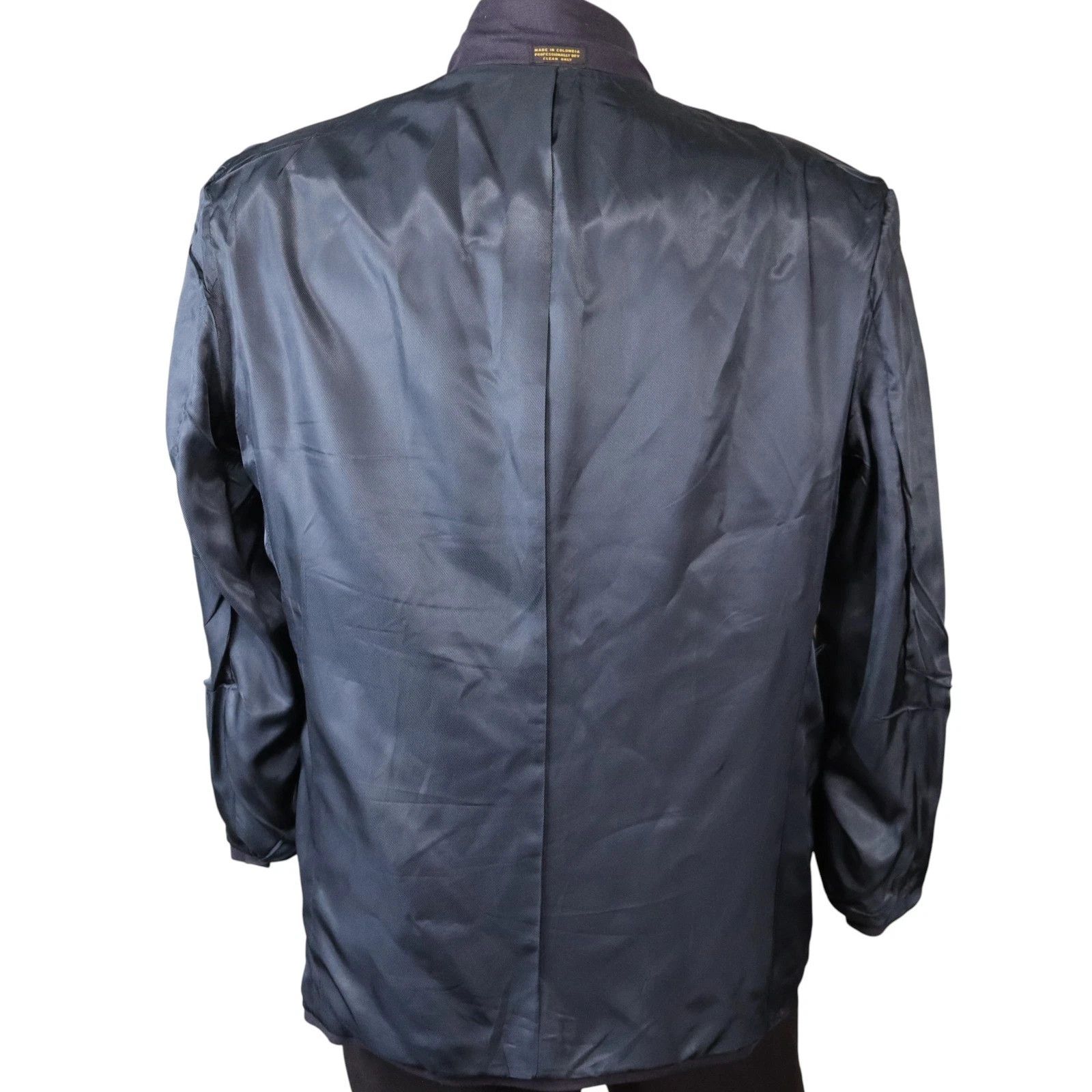 Oscar De La Renta Oscar de la Renta 46R 100% Silk Blazer Navy Size 46R - 12 Thumbnail