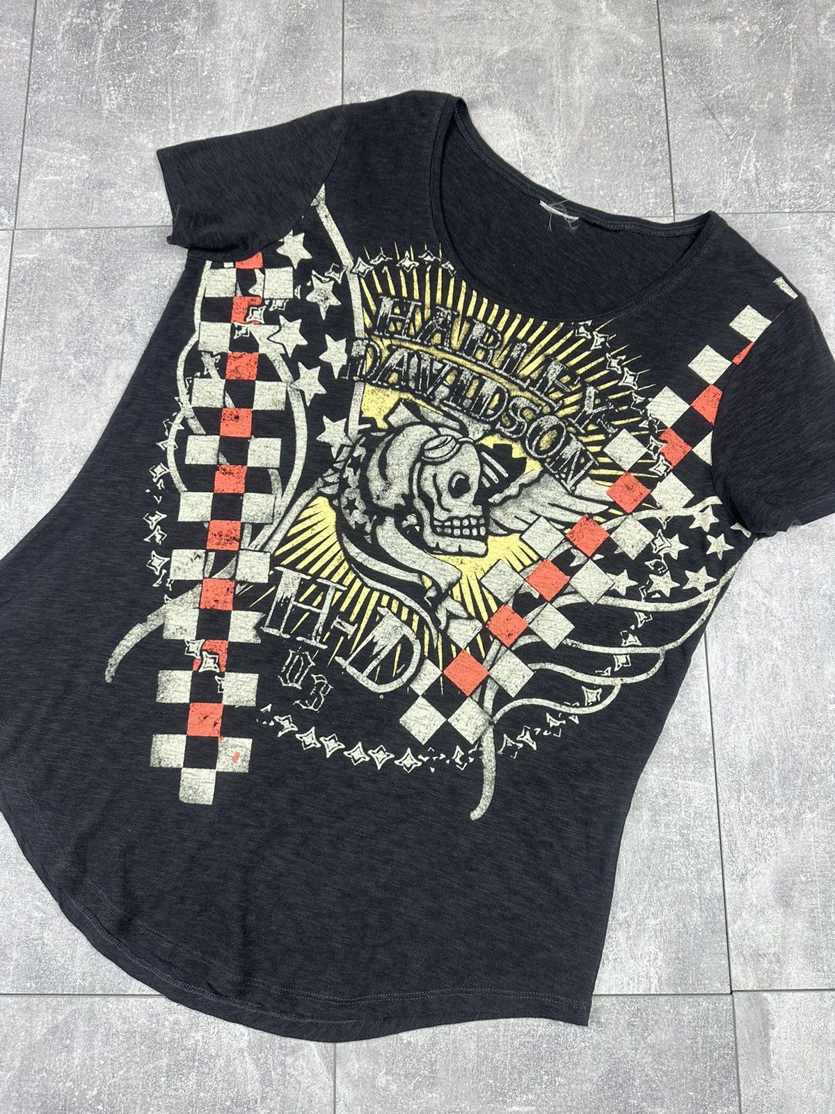 Harley Davidson Womens Harley Davidson Overprint Logo T-Shirt Size L / US 10 / IT 46 - 3 Thumbnail