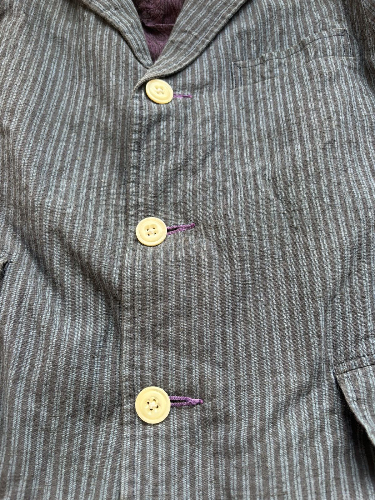 Needles Needles Blue Purple Stripe Suits (Blazer Jacket and Pants) Size 38R - 4 Thumbnail