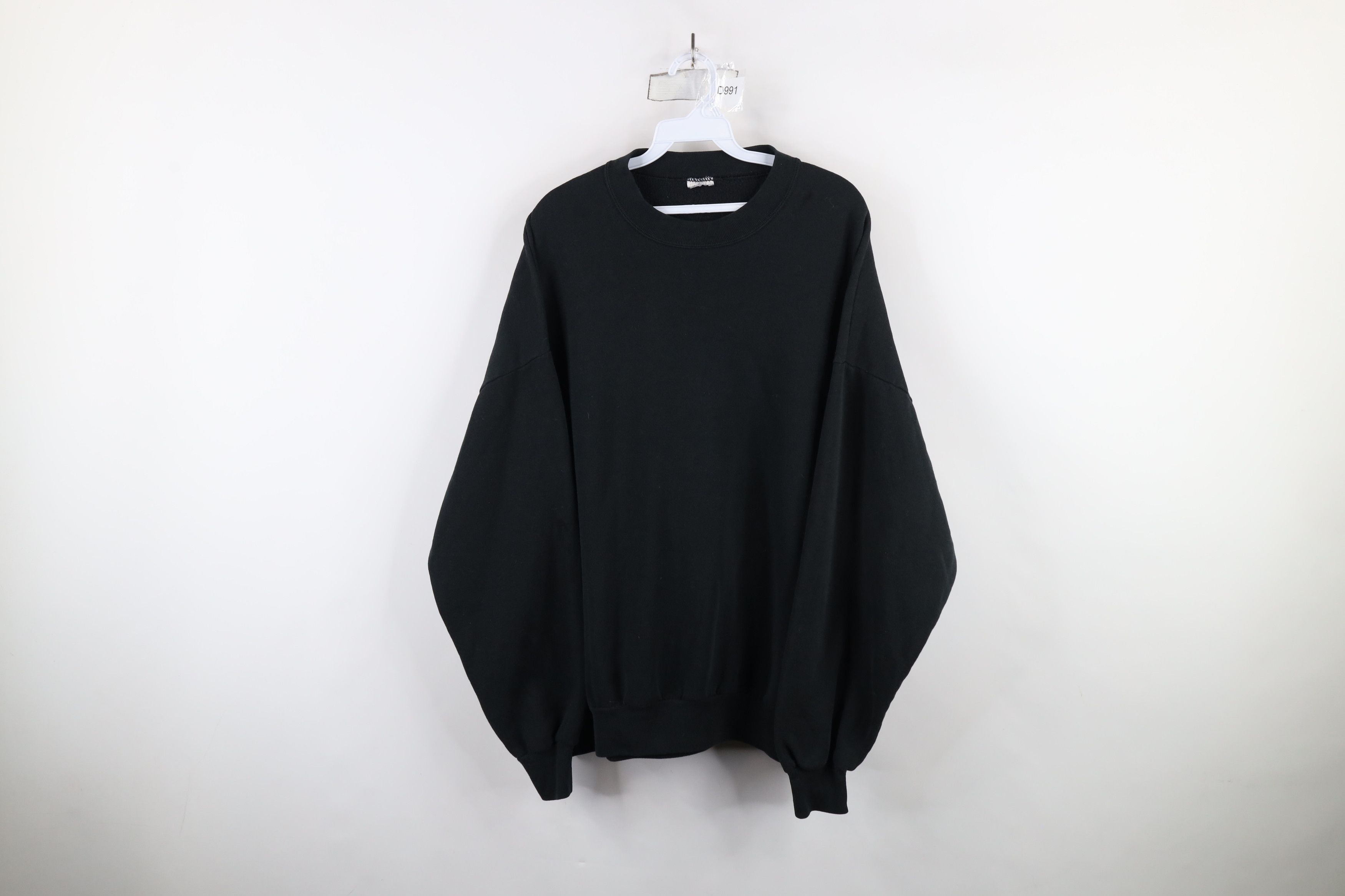 Vintage Vintage 90s Streetwear Blank Crewneck Sweatshirt Black USA Size US XXL / EU 58 / 5 - 1 Thumbnail