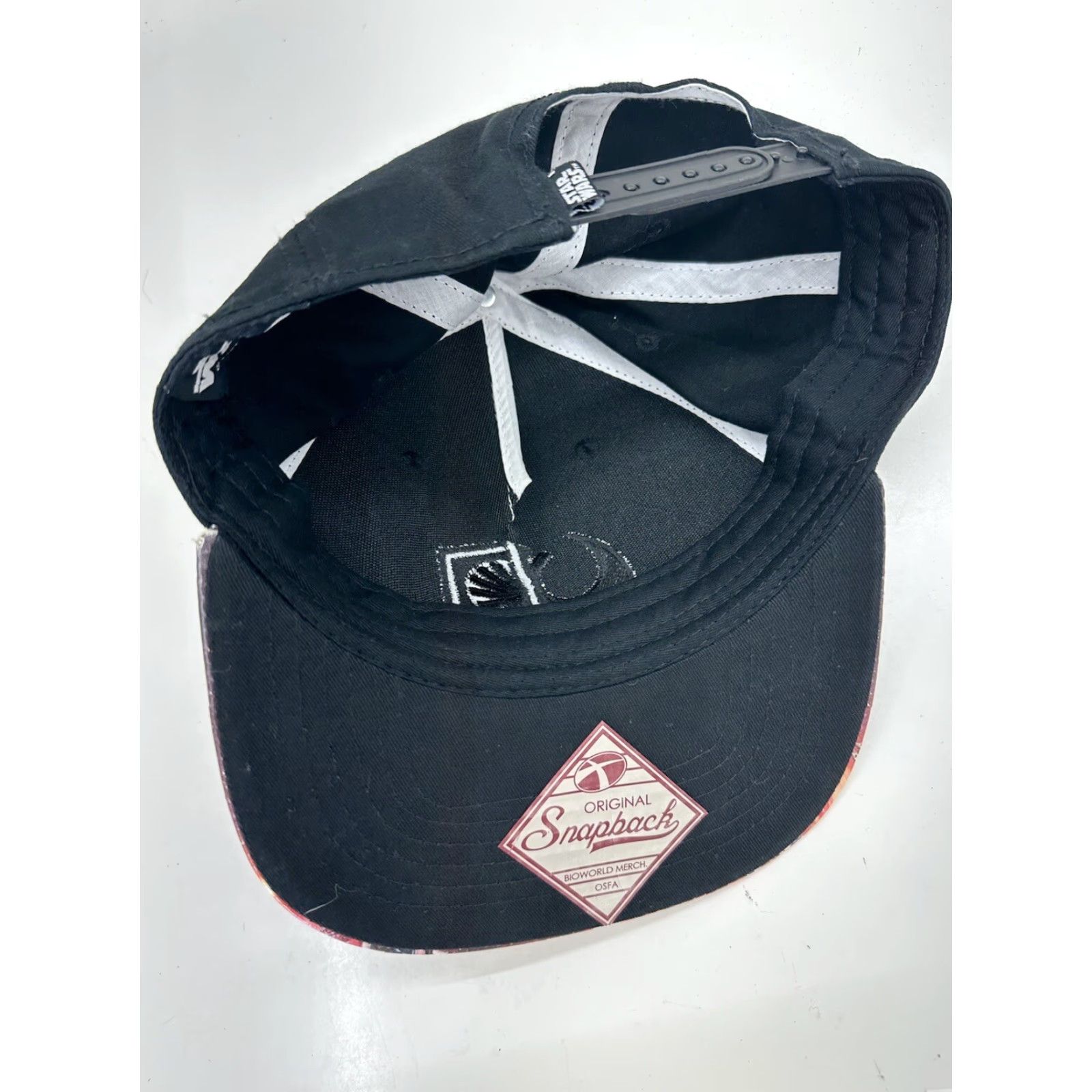 Star Wars Star Wars Snapback Hat Black Embroidered Logo Printed Brim One Size Fits All Men Snapback 90s Theme Adjustable Size ONE SIZE - 4 Thumbnail