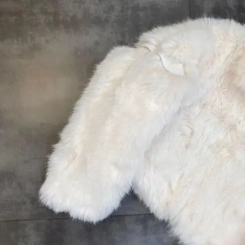 Designer Fluffy Winter Faux Fur Coat Jacket Gothic style with cross Size ONE SIZE - 3 Thumbnail