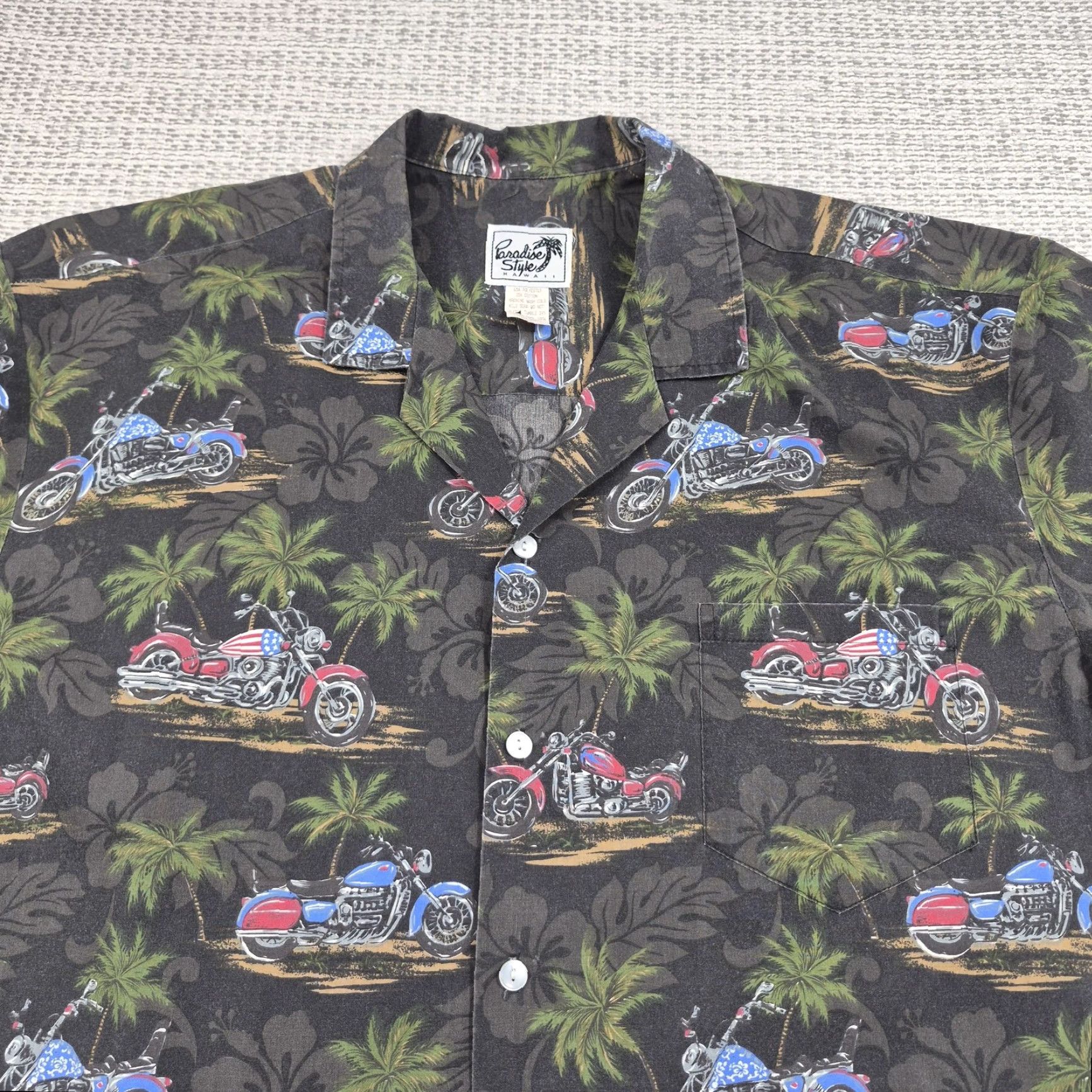 Paradise VINTAGE Paradise Style Shirt Mens 2XL Hawaiian Aloha Motorcycle Palm USA Made Size US XXL / EU 58 / 5 - 4 Thumbnail