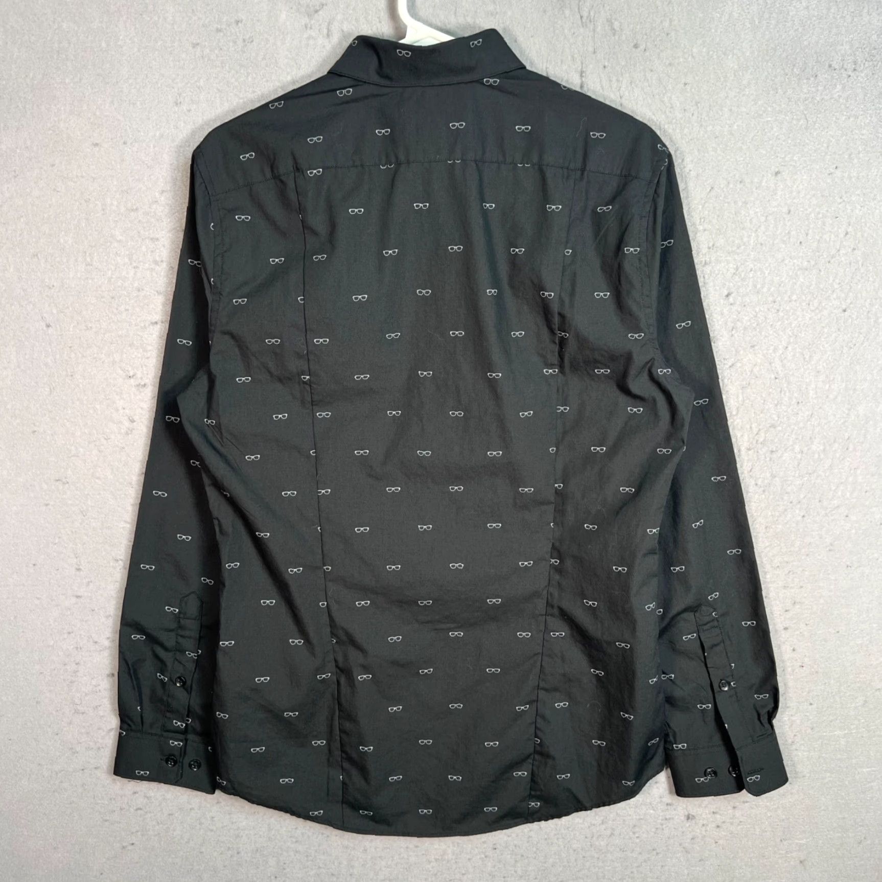 H&M VINTAGE H&M Slim Shirt Mens Black Long Sleeve Size Small Print Glasses Size US L / EU 52-54 / 3 - 2 Thumbnail