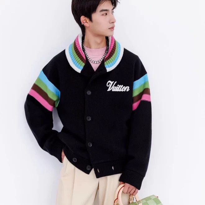 Louis Vuitton LV Tyler x Emb Logo Knit Wool LS Jacket Black XL Size US XL / EU 56 / 4 - 8 Thumbnail