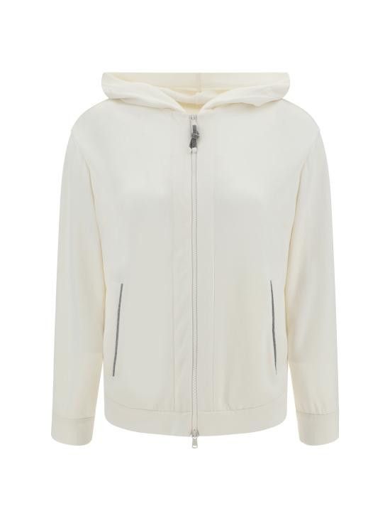 Brunello Cucinelli BRUNELLO CUCINELLI Women Hoodies MD828SB806 C8329 WHITE Size L / US 10 / IT 46 - 1 Thumbnail