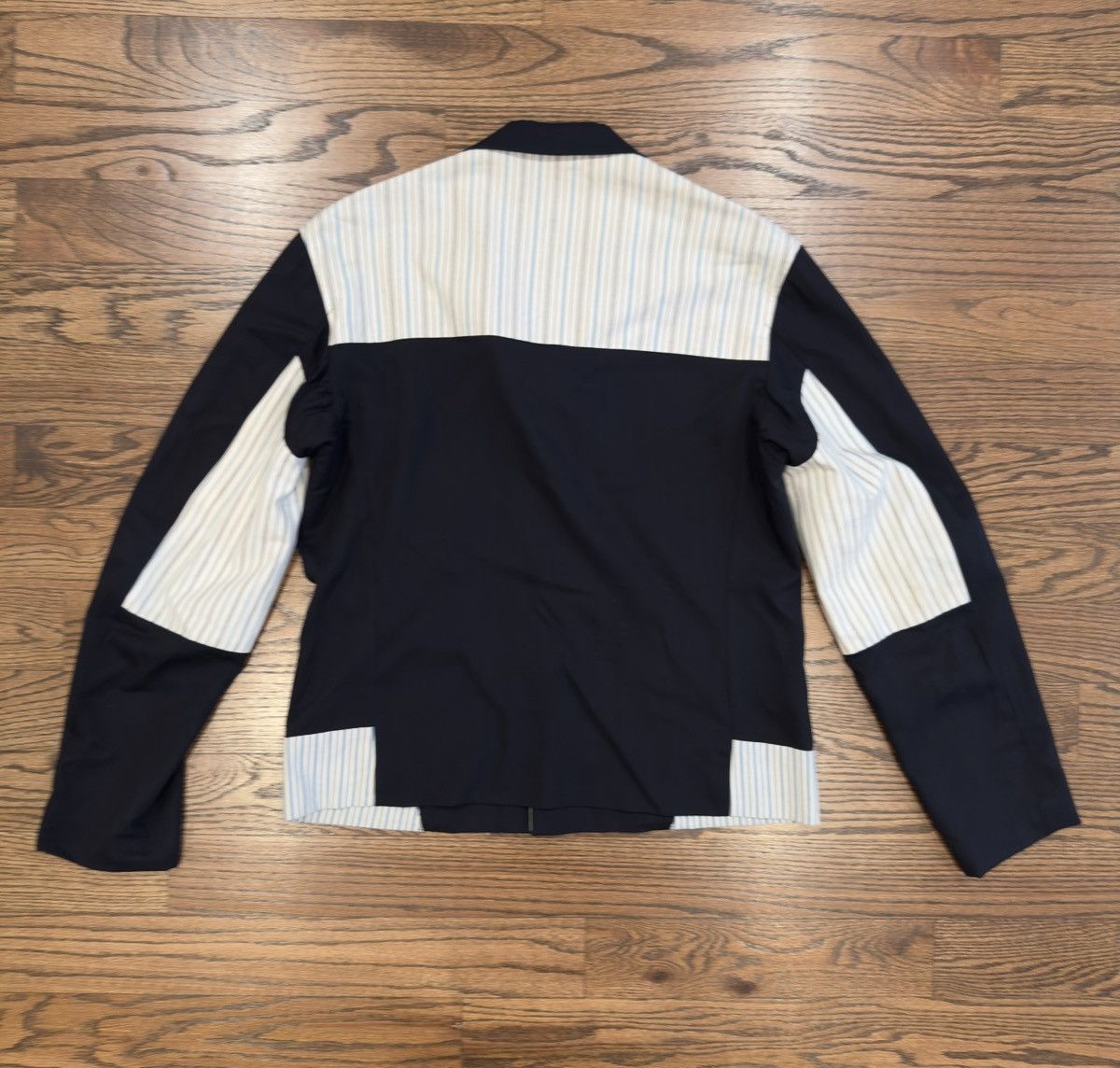 Yohji Yamamoto Yohji Yamamoto Pour Homme SS93 Pinstripe Switching Jacket Size US M / EU 48-50 / 2 - 5 Thumbnail