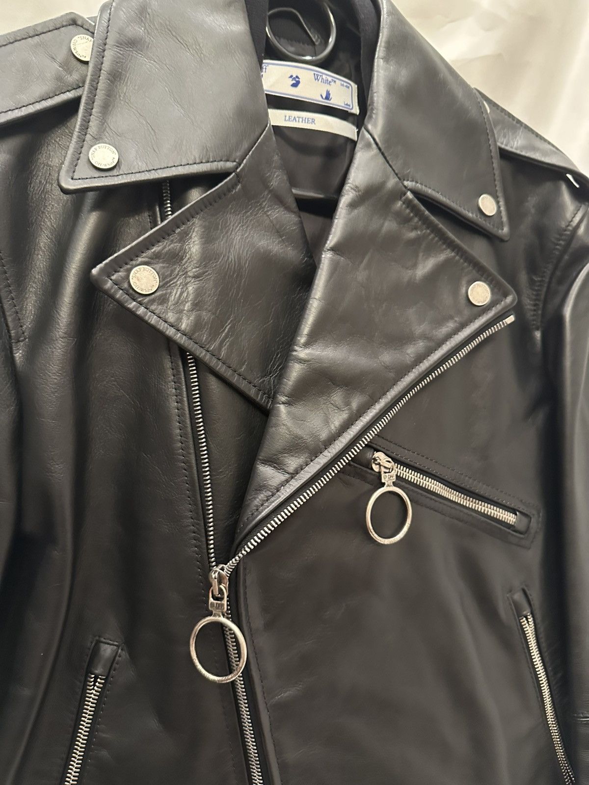 Off-White OFF-WHITE Leather Jacket Size US M / EU 48-50 / 2 - 4 Thumbnail