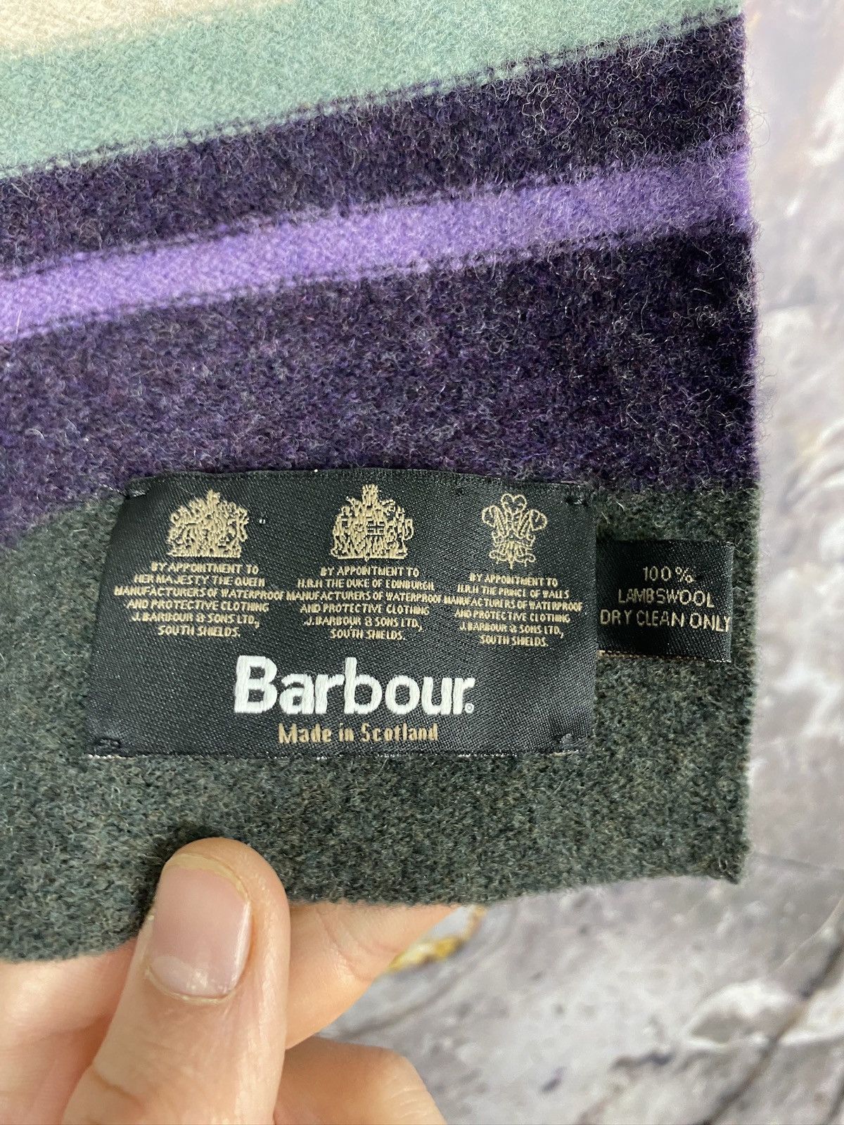 Barbour × Vintage Men’s Sheep Wool Scarf Barbour Luxury Streetwear Size ONE SIZE - 3 Thumbnail