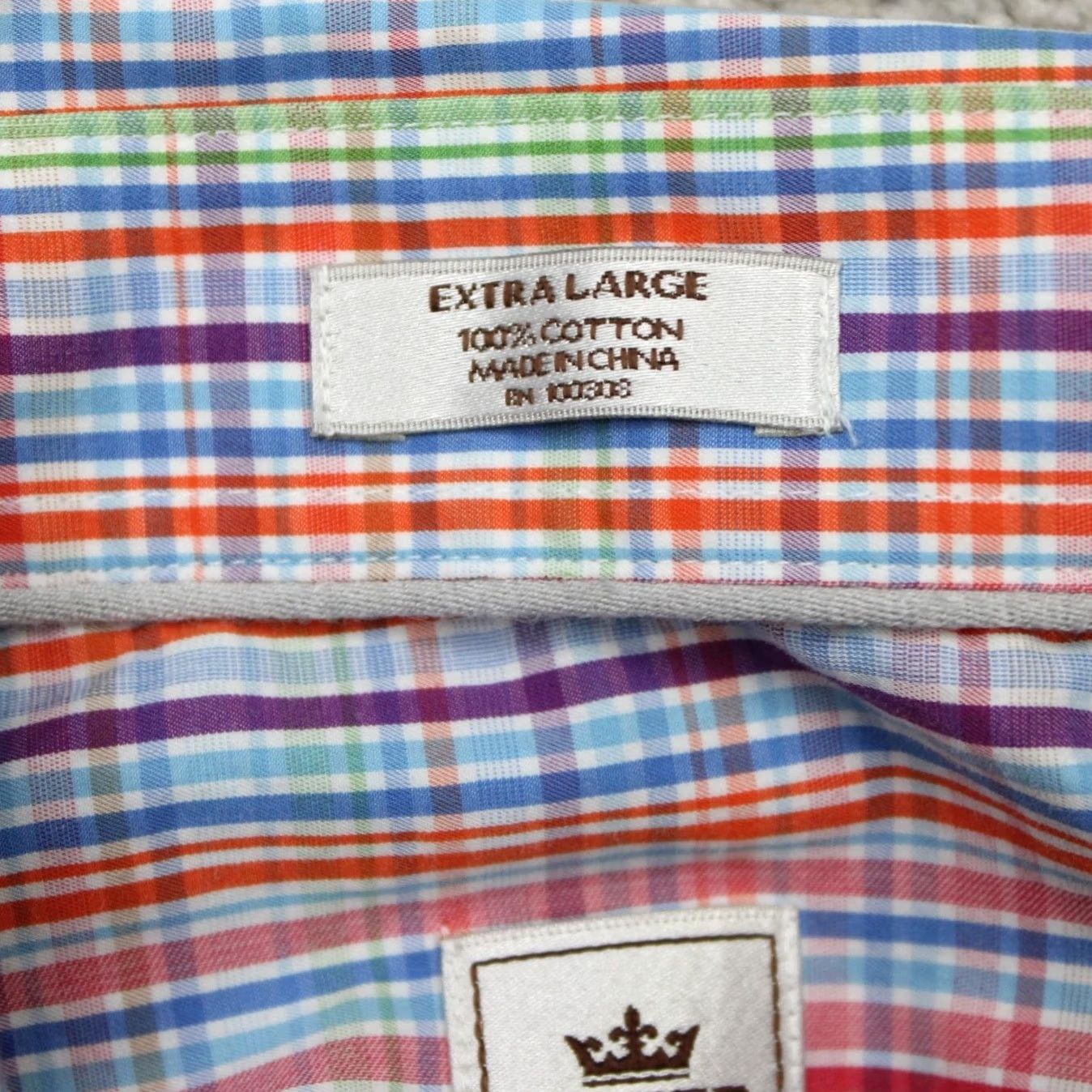 Peter Millar Peter Millar Shirt Men XL Blue/Orange/Purple 100% Cotton Long Sleeve Button Down Regular Fit Shirts Mens XL Blue Purple Orange Check Pattern Button-Up Size US XL / EU 56 / 4 - 6 Thumbnail