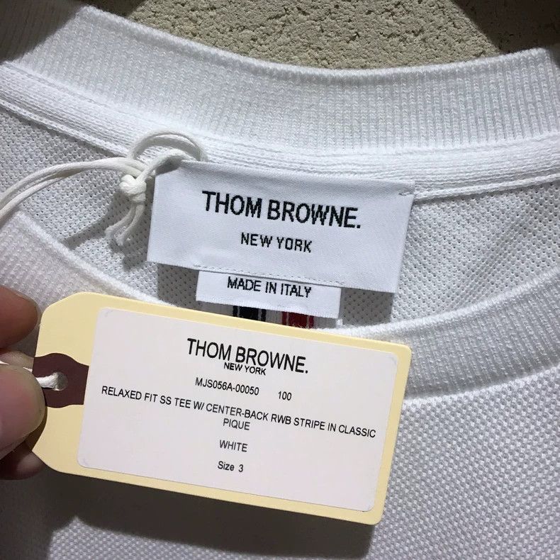 Thom Browne Thom Browne Round neck short sleeve T-shirt Size US M / EU 48-50 / 2 - 6 Thumbnail