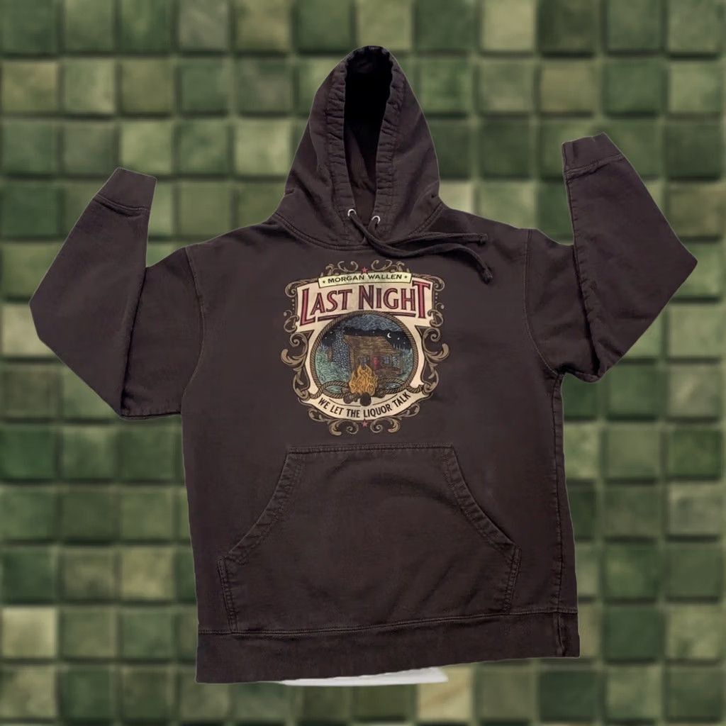Vintage Morgan Wallen Hoodie Brown Graphic Pullover Medium Womens Casual Activewear Shirt Size M / US 6-8 / IT 42-44 - 1 Thumbnail