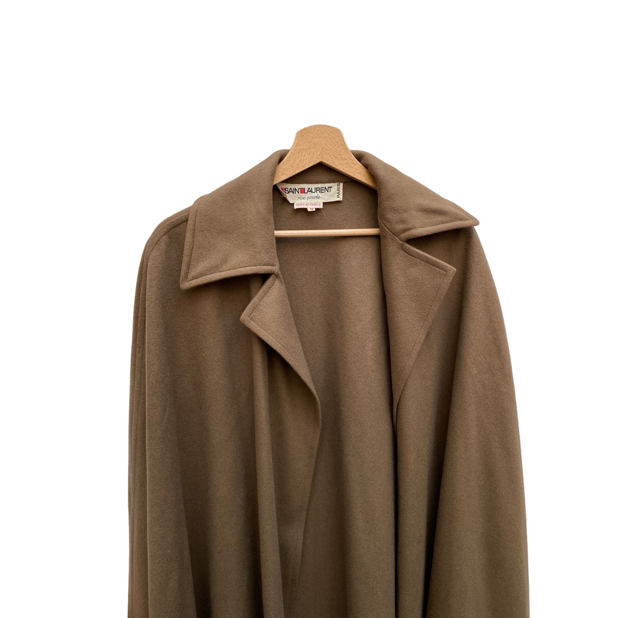 Saint Laurent Paris × Yves Saint Laurent 1970S Vintage Brown Wool Cape Size XS / US 0-2 / IT 36-38 - 3 Thumbnail