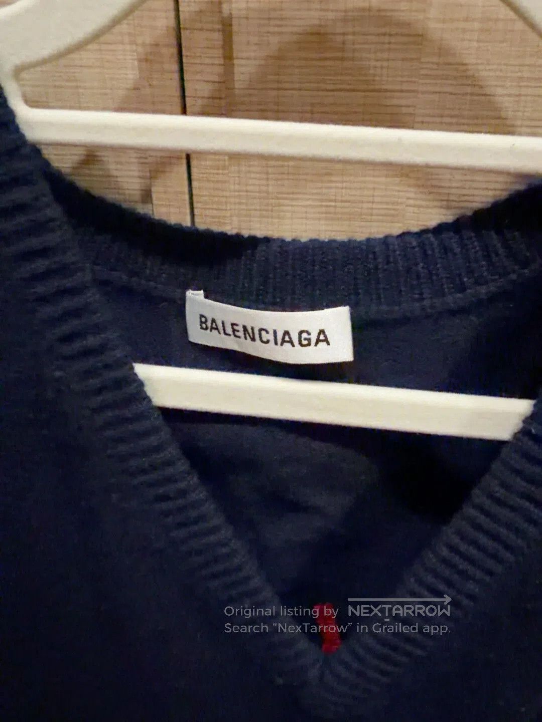 Balenciaga Balenciaga V-Neck Sweater with Handwritten Logo. Size US S / EU 44-46 / 1 - 3 Thumbnail
