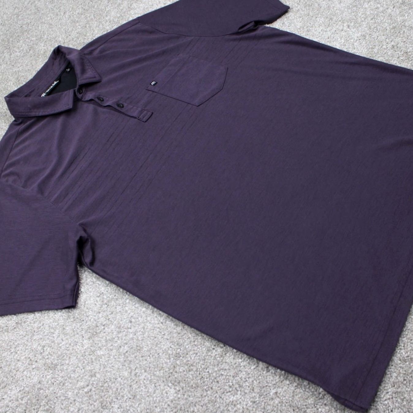 TravisMathew Travis Mathew Polo Shirt Mens XL Purple Pima Cotton/Polyester Pocket S/S Golf Size US XL / EU 56 / 4 - 7 Thumbnail
