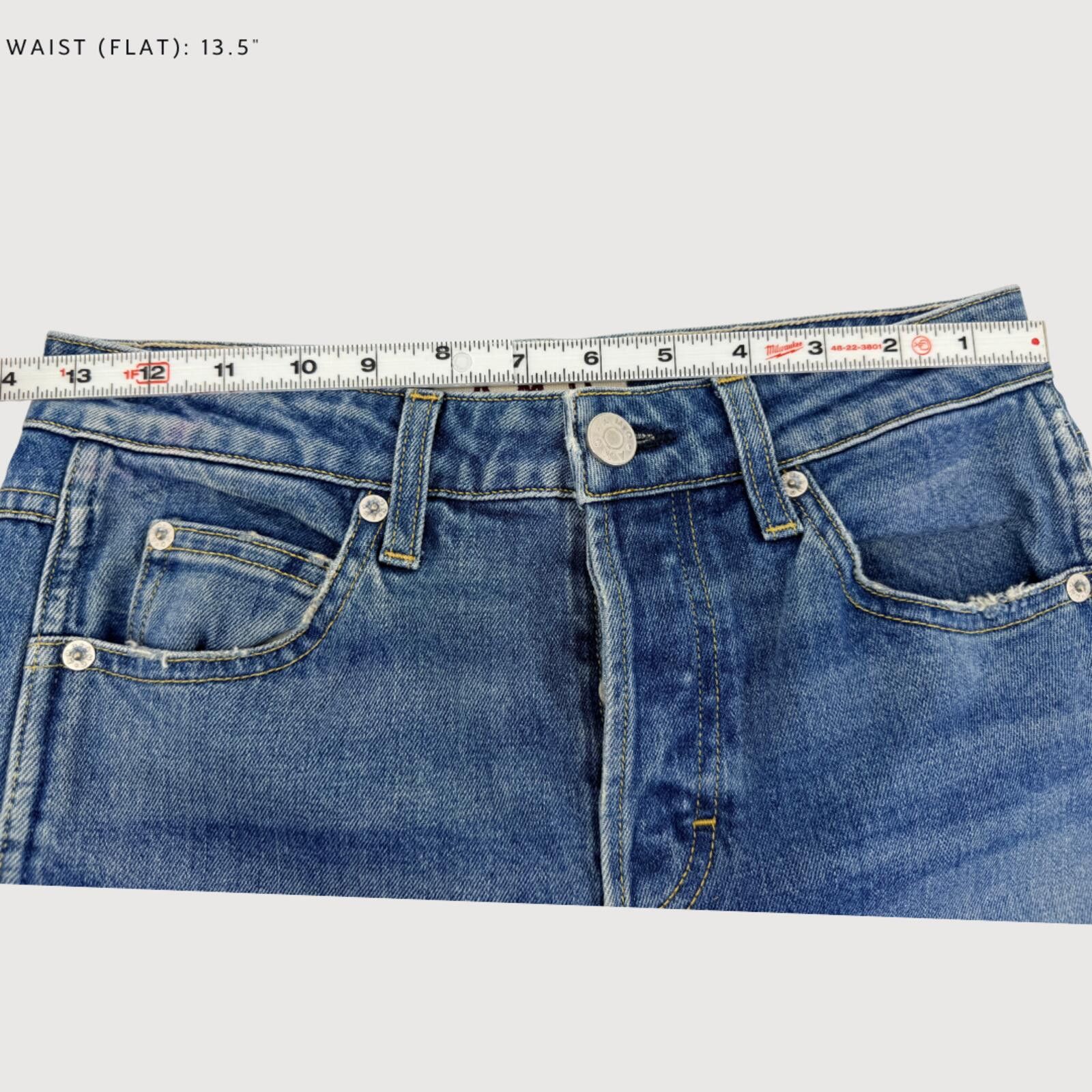 AMOMENTO AMO Babe High Rise Cigarette Jeans Raw Hem 26 Size 26" / US 2 / IT 38 - 7 Thumbnail