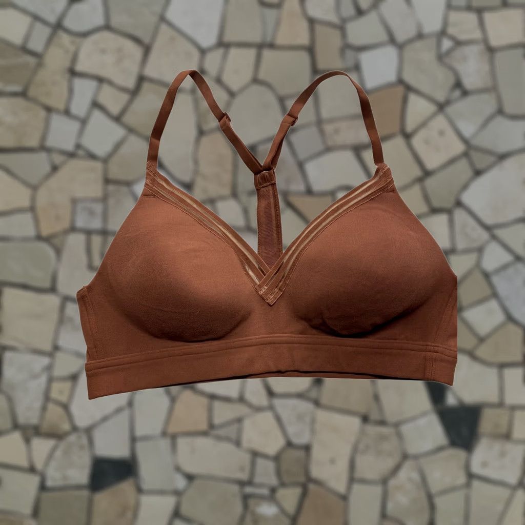 Athleta Athleta Bra #5257 Racerback Sports Bra Women Small Brownish Mauve Medium Support Nylon Spandex Size ONE SIZE - 1 Thumbnail