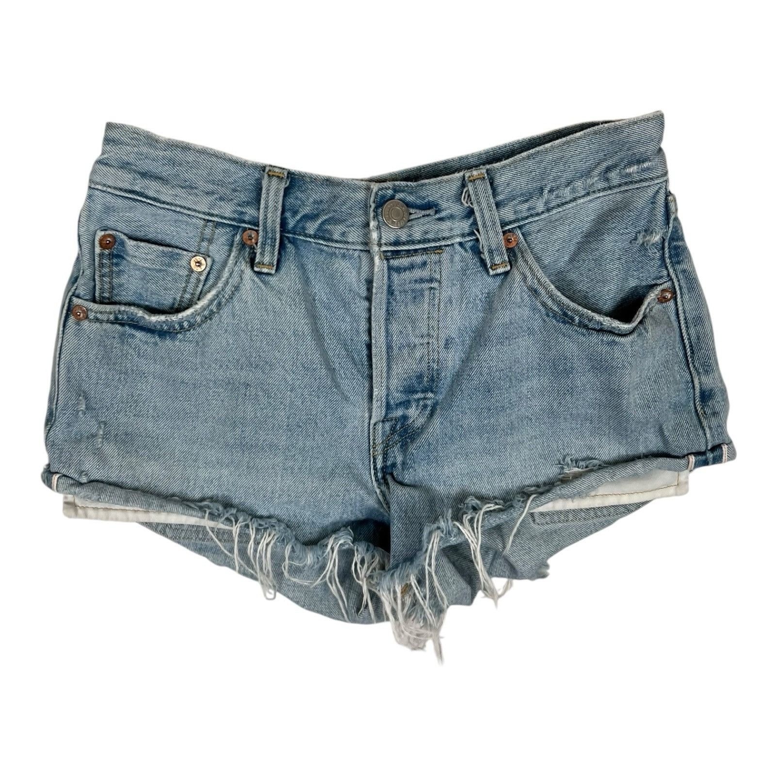Levi's Levi’s 501 Selvedge Daisy Duke Jean Shorts Women’s Size 25 D Size 25" / US 0 / IT 36 - 1 Thumbnail