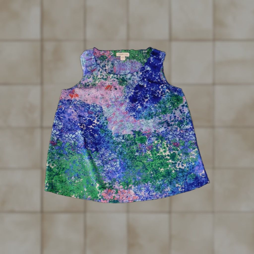 Coldwater Creek **Coldwater Creek Blue Green Floral Women's Sleeveless Blouse** User: Coldwater Creek Blue Green Floral Women's Sleeveless Blouse Size S / US 4 / IT 40 - 1 Thumbnail