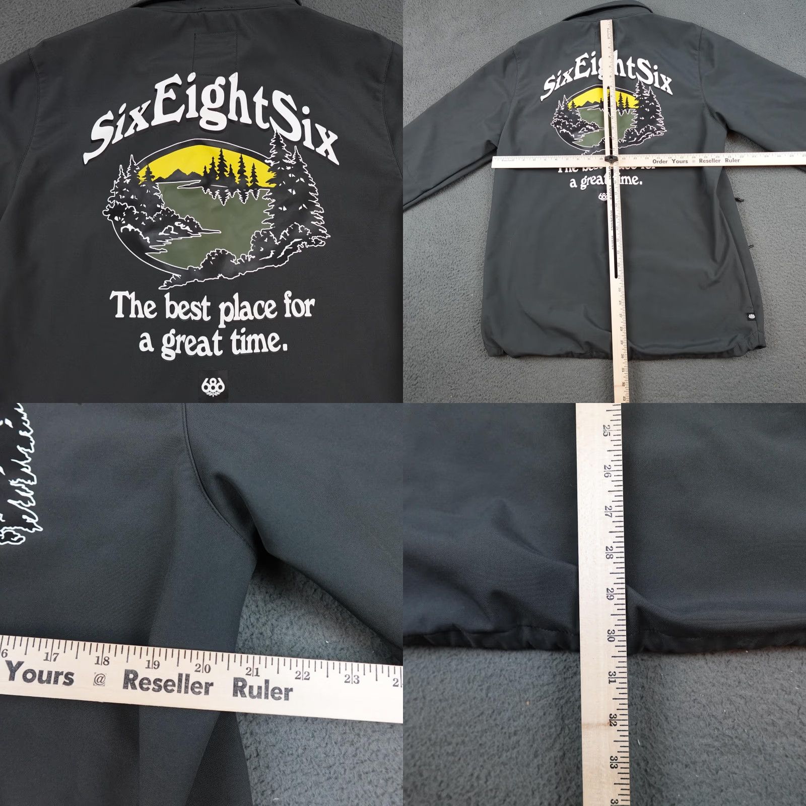 686 686 Jacket Mens Medium Black Windbreaker Snap Front Polyester Solid Skate Snow Size US M / EU 48-50 / 2 - 9 Thumbnail