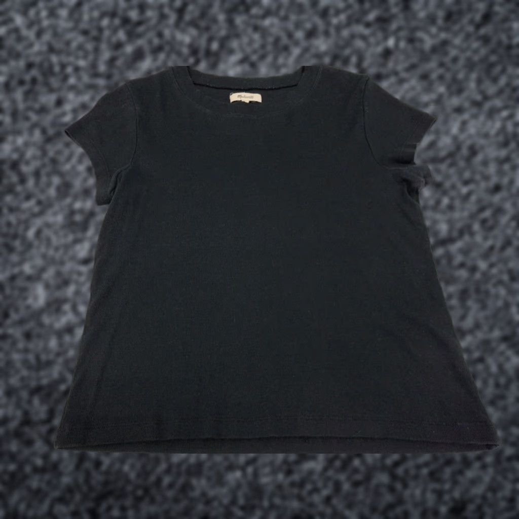 Madewell Madewell Shirt Women L Black Crew Neck Short Sleeve Pullover Cotton T-Shirt Basic Size L / US 10 / IT 46 - 1 Thumbnail