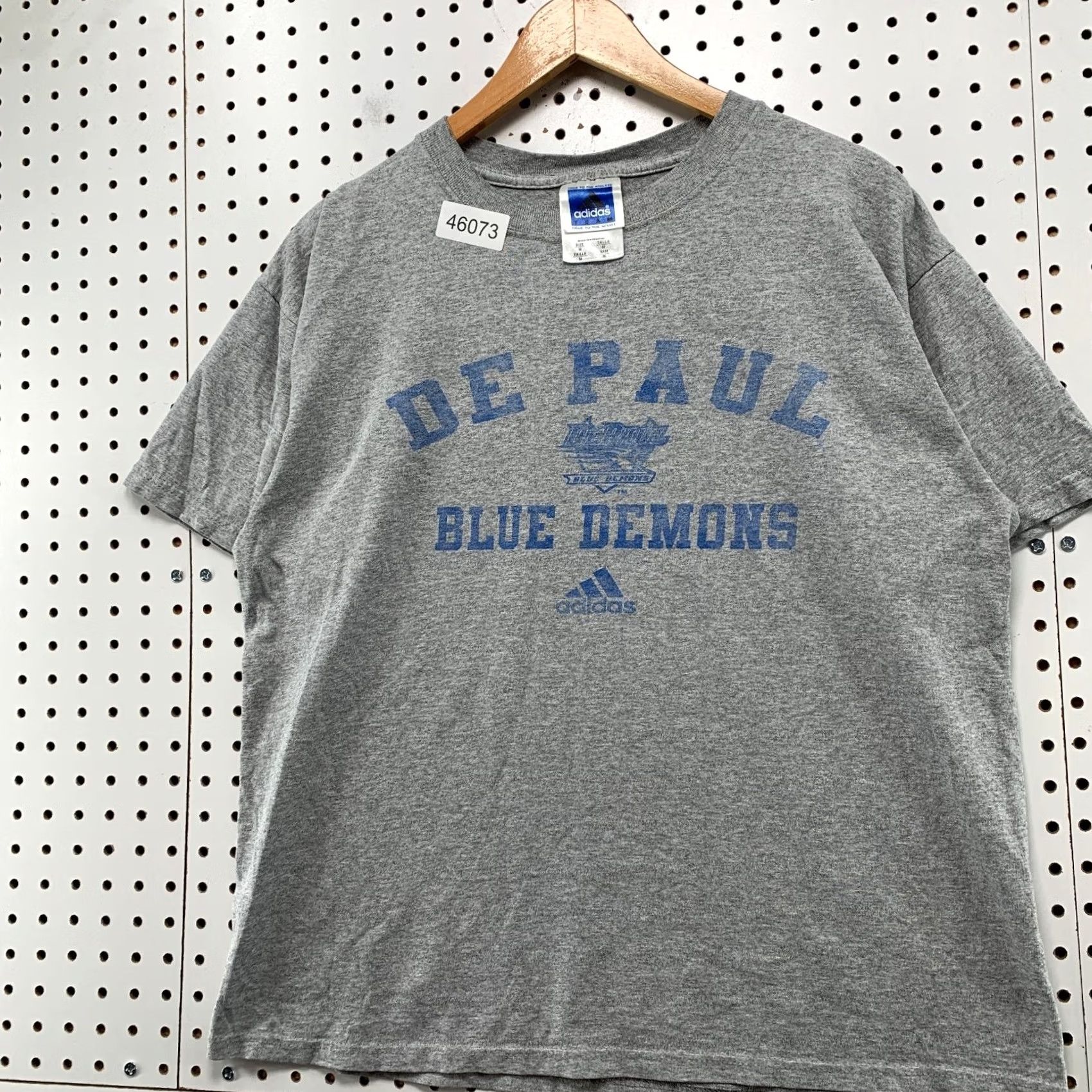 Adidas VINTAGE Adidas Depaul Shirt M Gray Blue Demons Gray Faded Short Sleeve Shirt Mens Medium Gray Adidas Depaul University Shirt Size US M / EU 48-50 / 2 - 5 Thumbnail