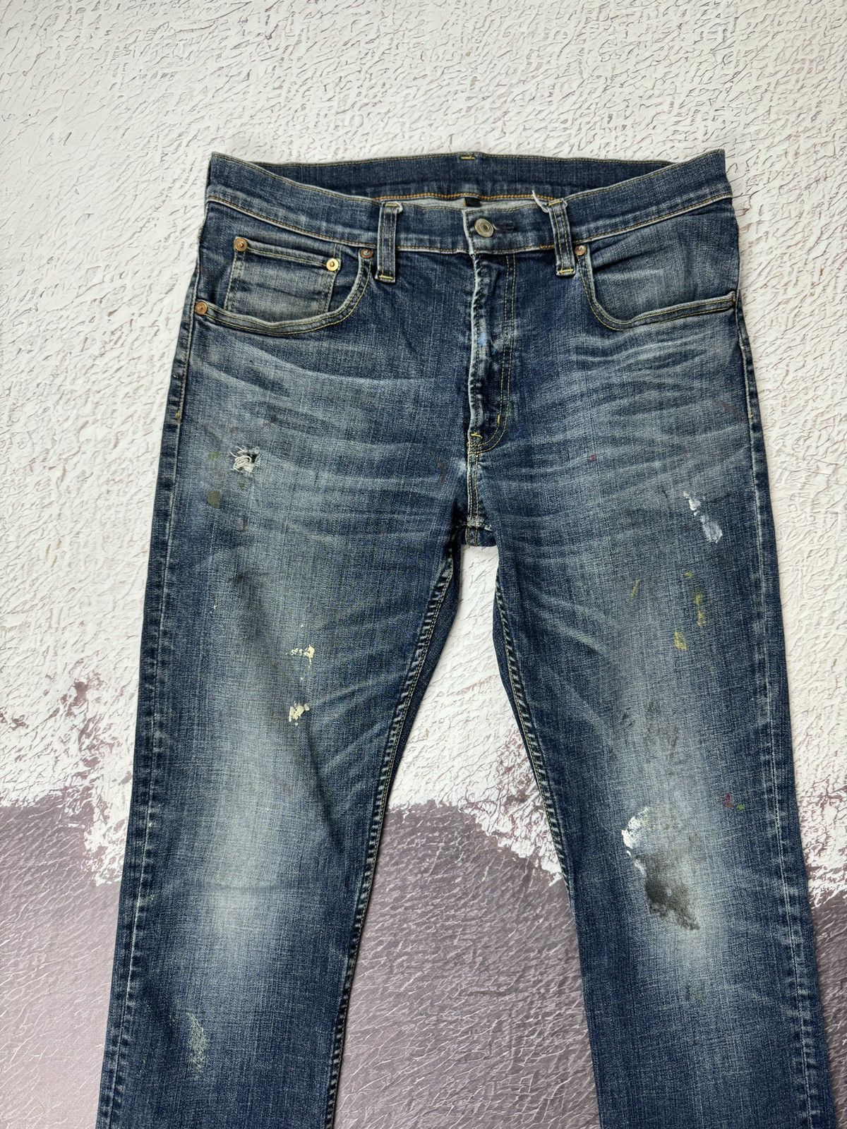Japanese Brand × Muji Muji Japan blue distressed denim hand painted casual jeans Size US 30 / EU 46 - 6 Thumbnail