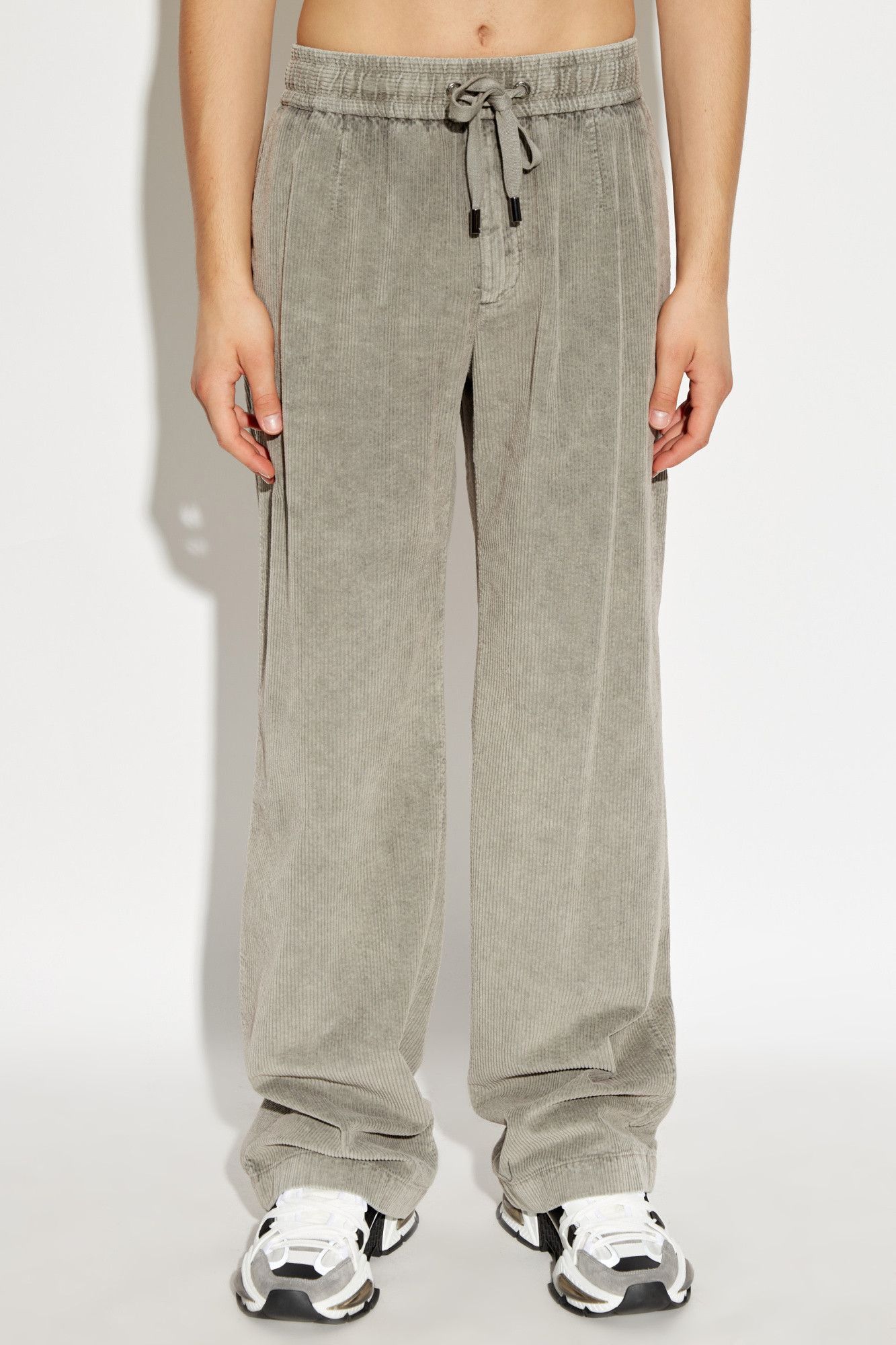 Dolce & Gabbana o1s22i1n0225 Corduroy Drawstring Pant in Grey Size US 34 / EU 50 - 3 Thumbnail