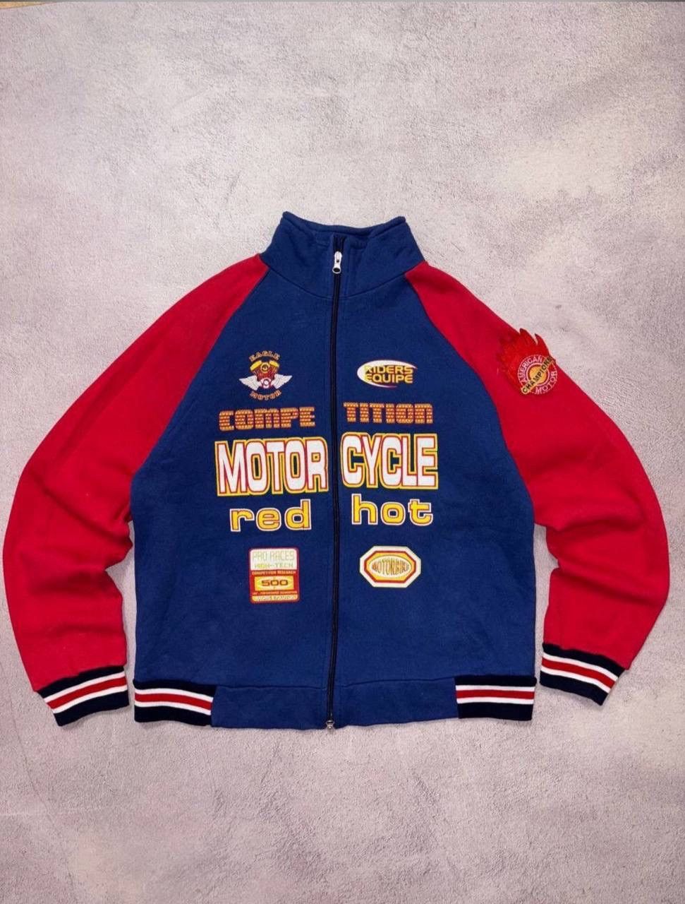 Vintage Vintage Racing Motorcycle red hot hoodie Distressed Size US M / EU 48-50 / 2 - 1 Thumbnail