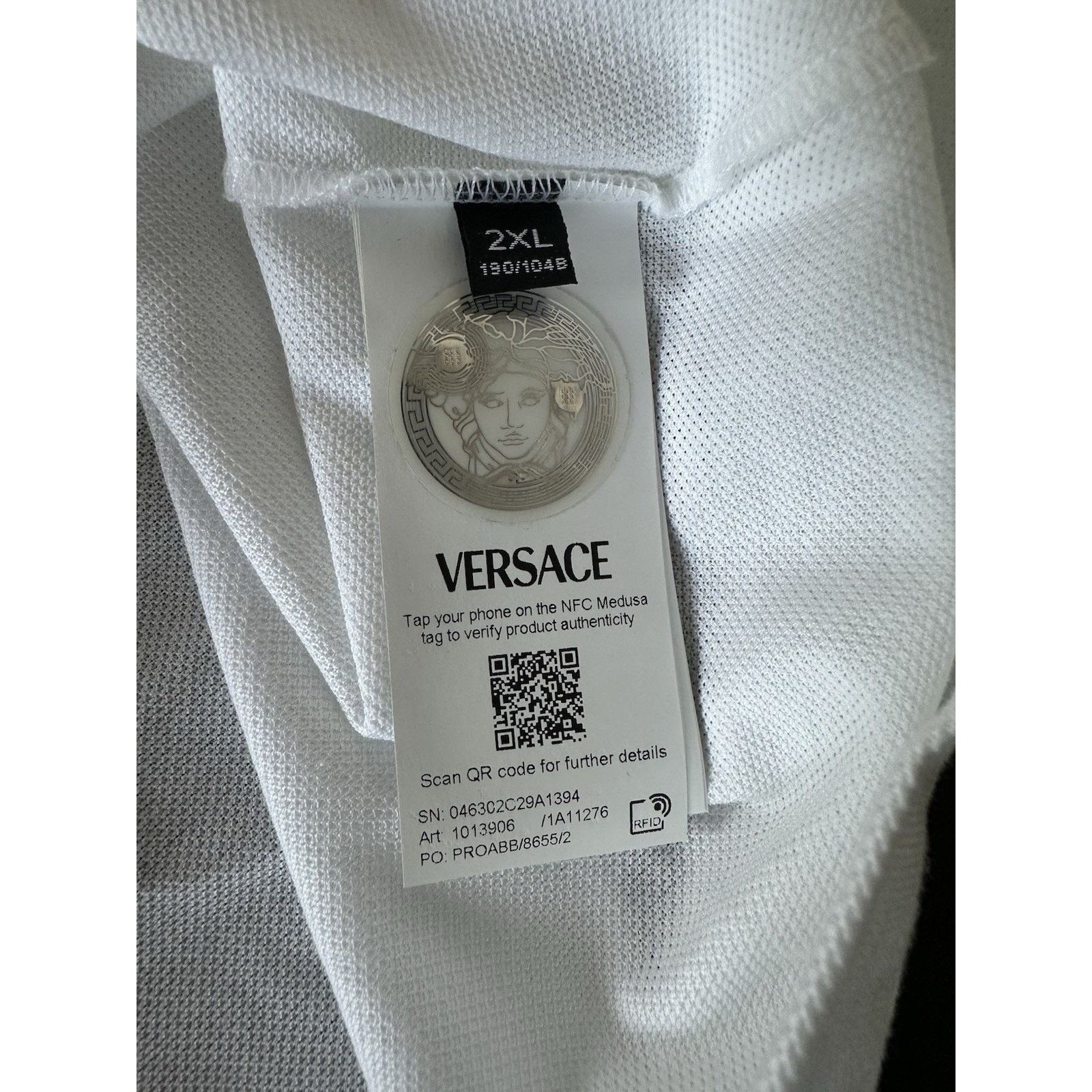 Versace Versace White Piquet Cotton Polo Shirt 2XL 1013906 NWT $800 Size US XXL / EU 58 / 5 - 12 Thumbnail