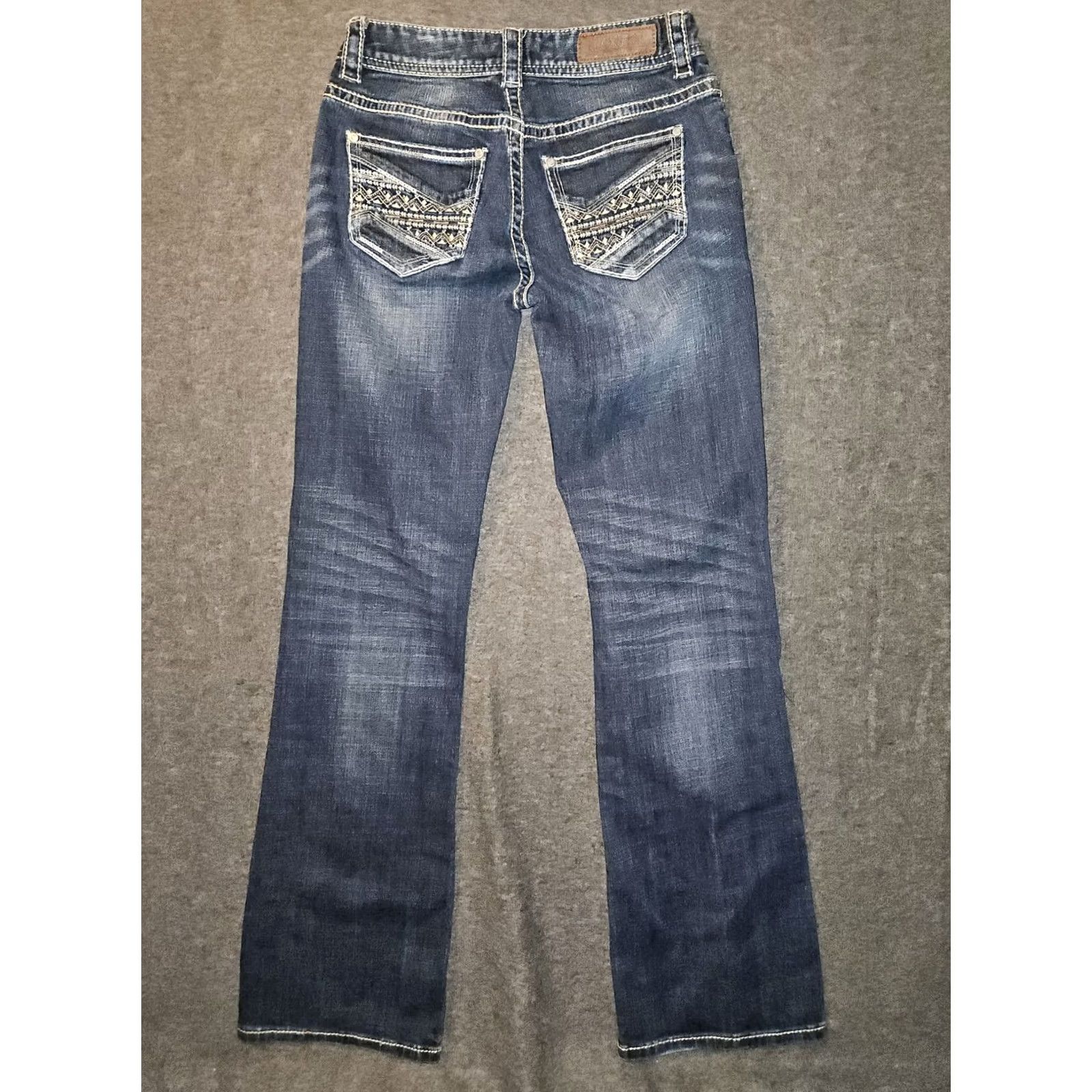 Vintage VINTAGE Rock And Roll Cowgirl Jeans Bootcut Women's 26x34 Blue Embroidered Logo Low Rise Denim Size 26" / US 2 / IT 38 - 2 Thumbnail