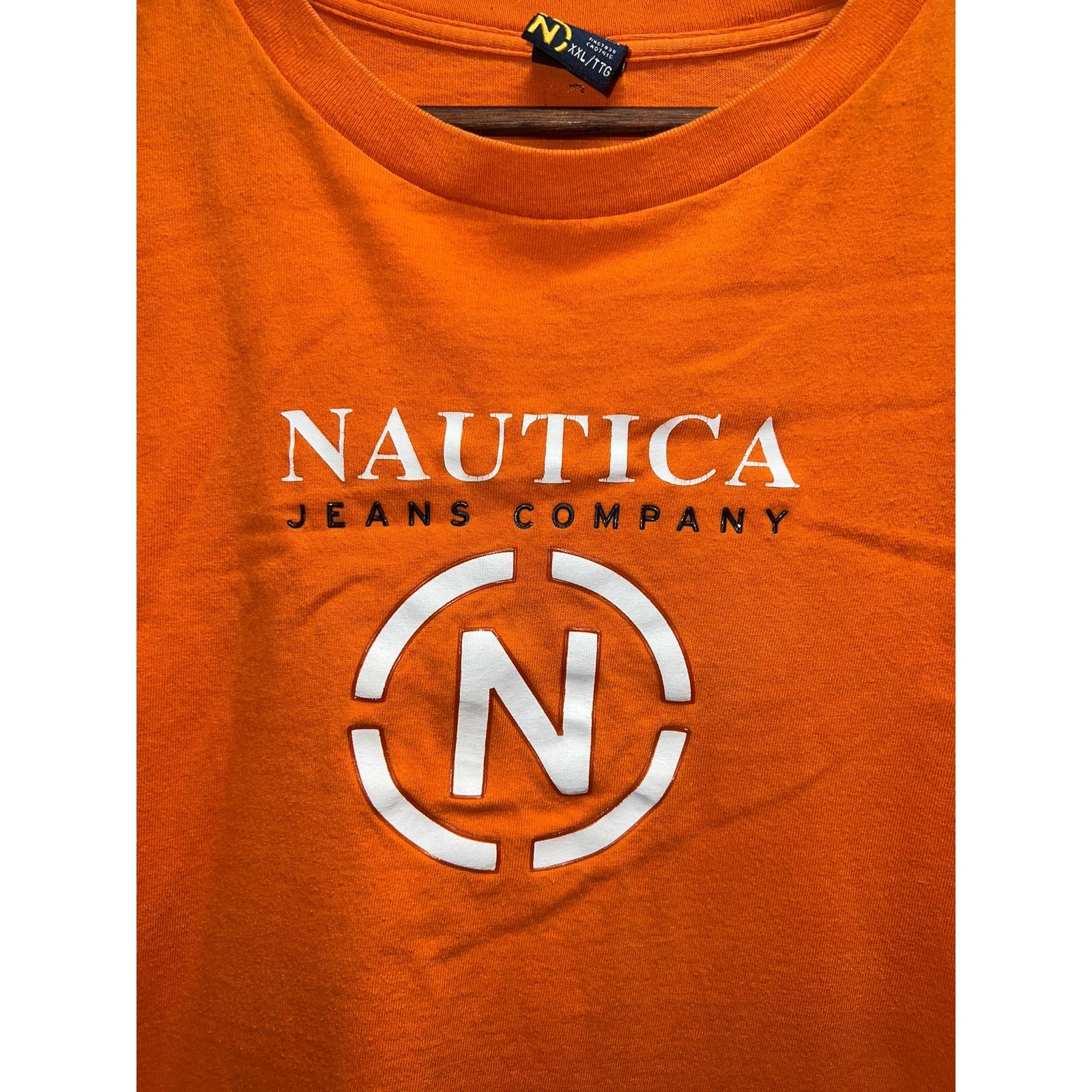 Nautica Vintage Nautica Jeans Company Shirt Orange Logo VTG 2XL Size US XXL / EU 58 / 5 - 2 Thumbnail