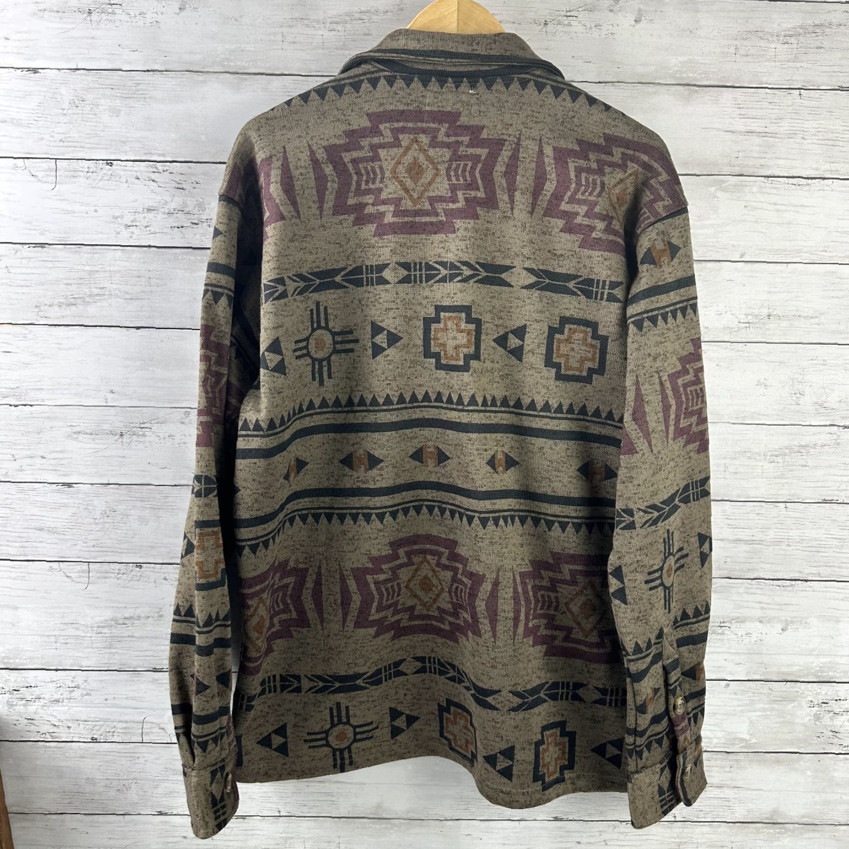 Ariat Ariat Caldwell Jacket Mens M Brown Sweater Fleece Southwestern Button-Up Shacket Size US M / EU 48-50 / 2 - 7 Thumbnail